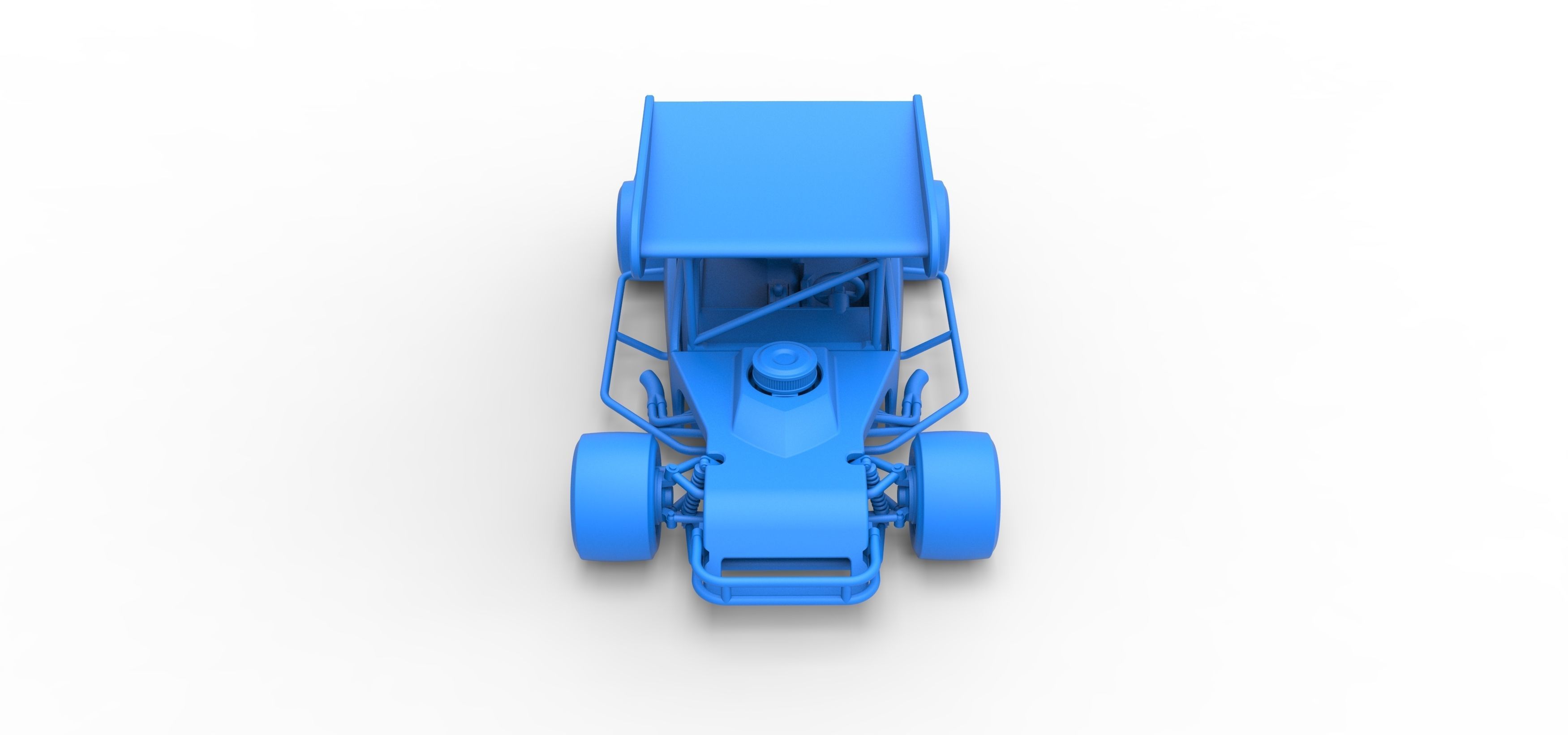 Vintage Asphalt Modified stock car V2 with wing Scale 1 to 25 3D print model_25