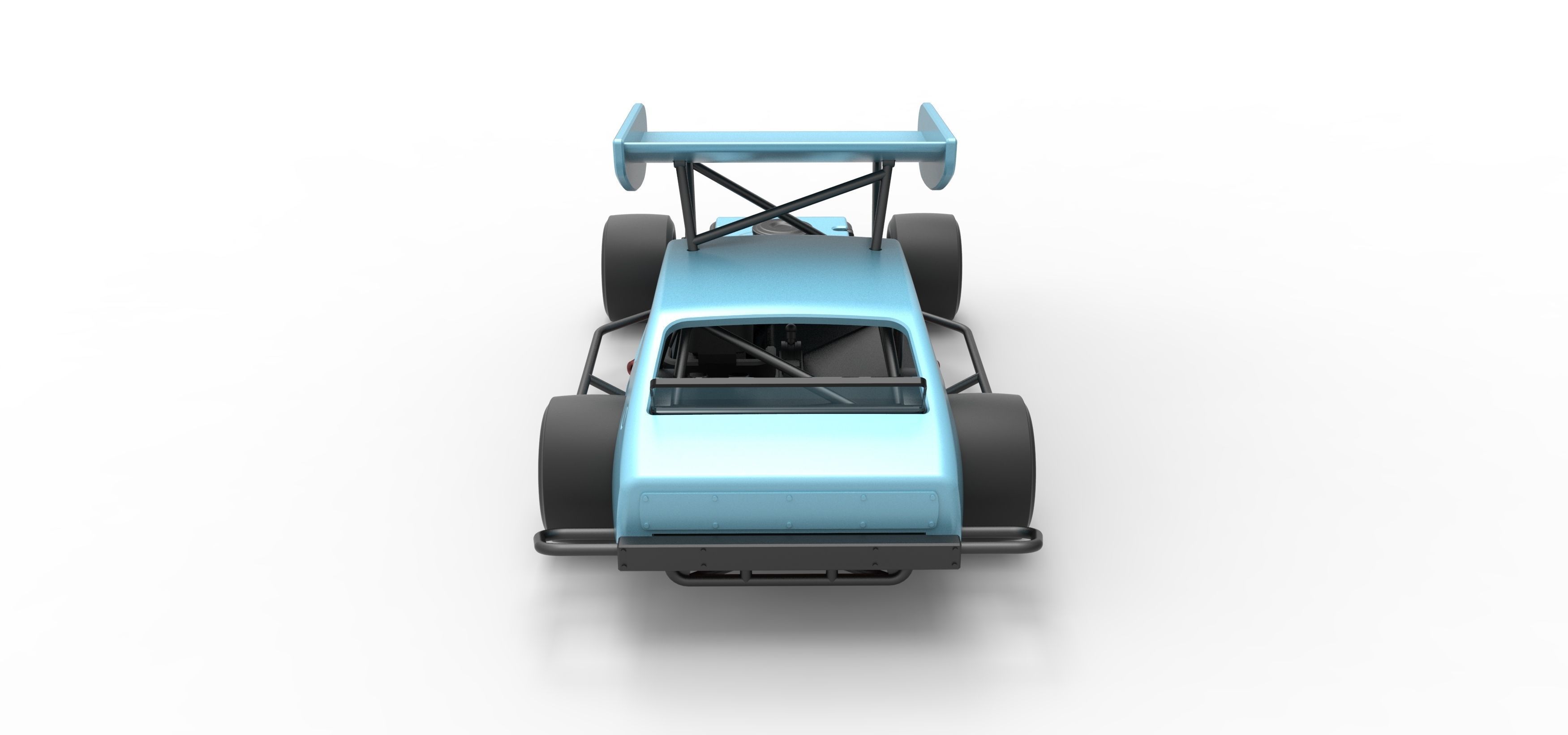 Vintage Asphalt Modified stock car V2 with wing Scale 1 to 25 3D print model_17