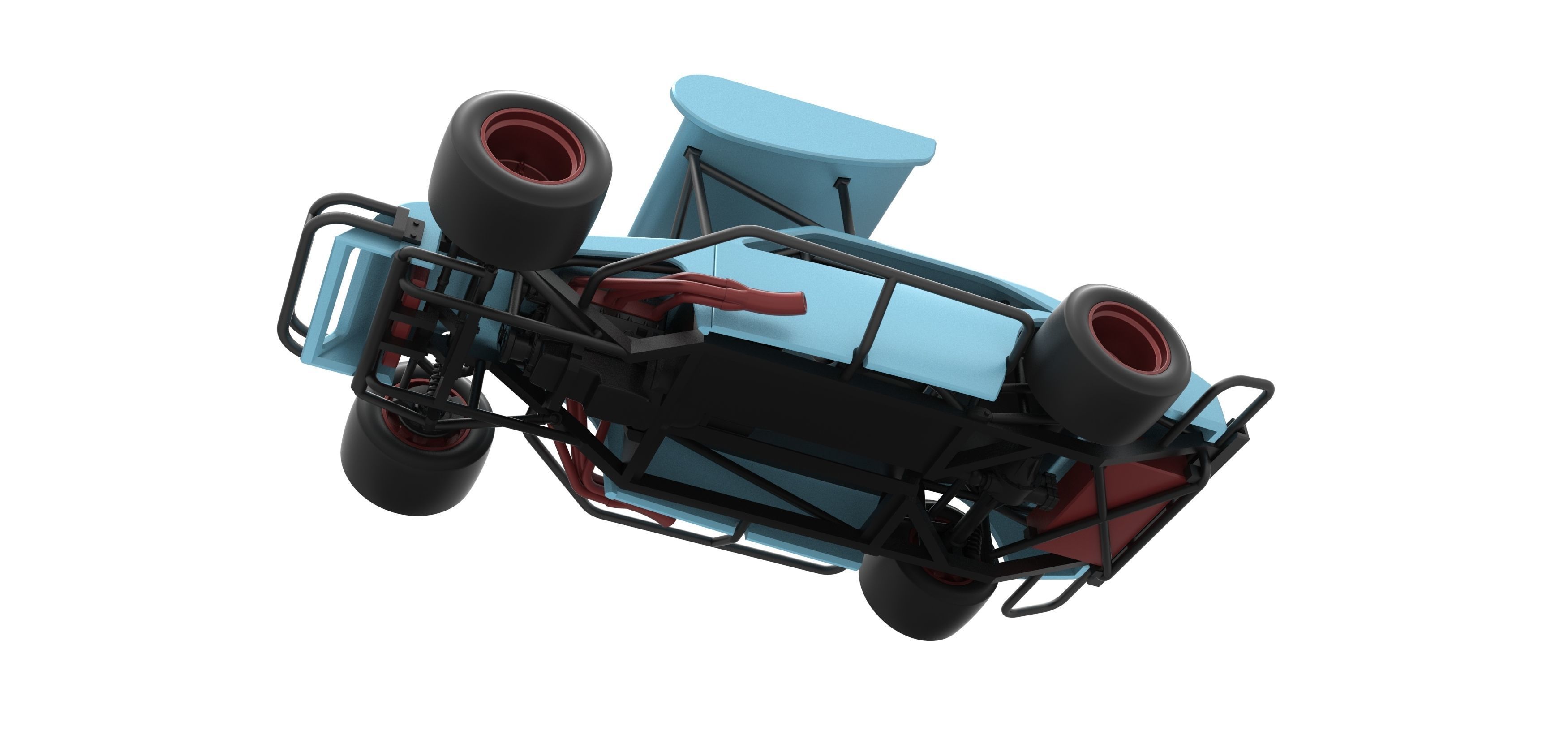 Vintage Asphalt Modified stock car V2 with wing Scale 1 to 25 3D print model_3