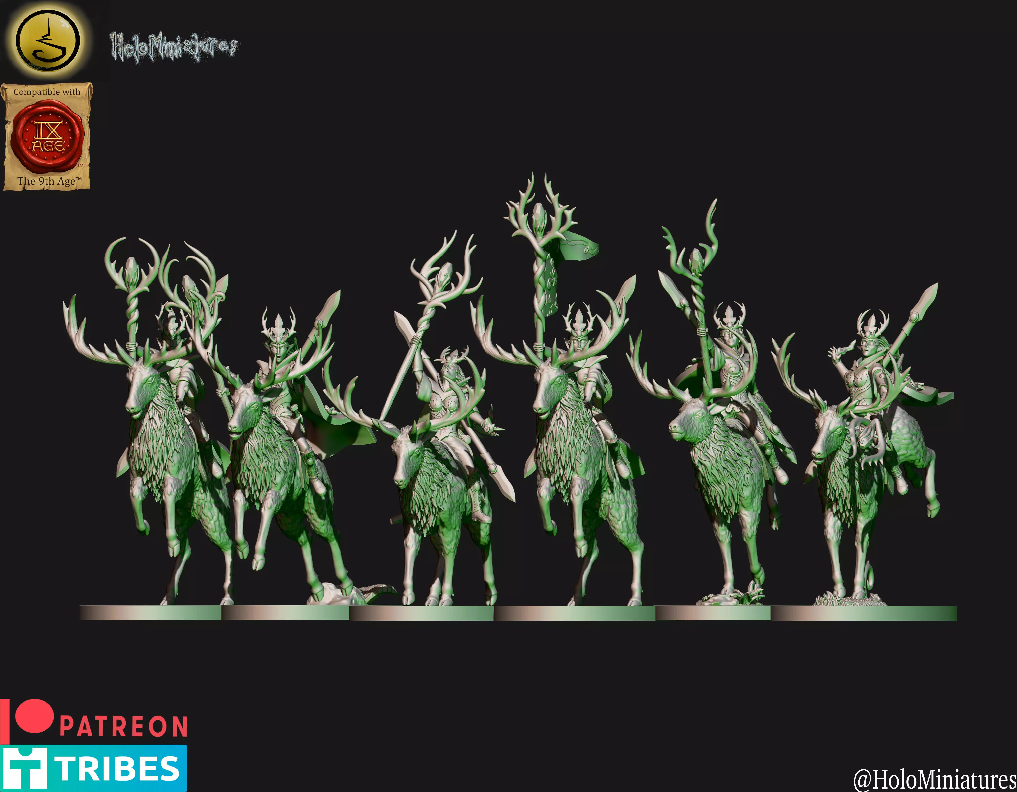 Dark elves Crossbowmen unit 3D print model_0