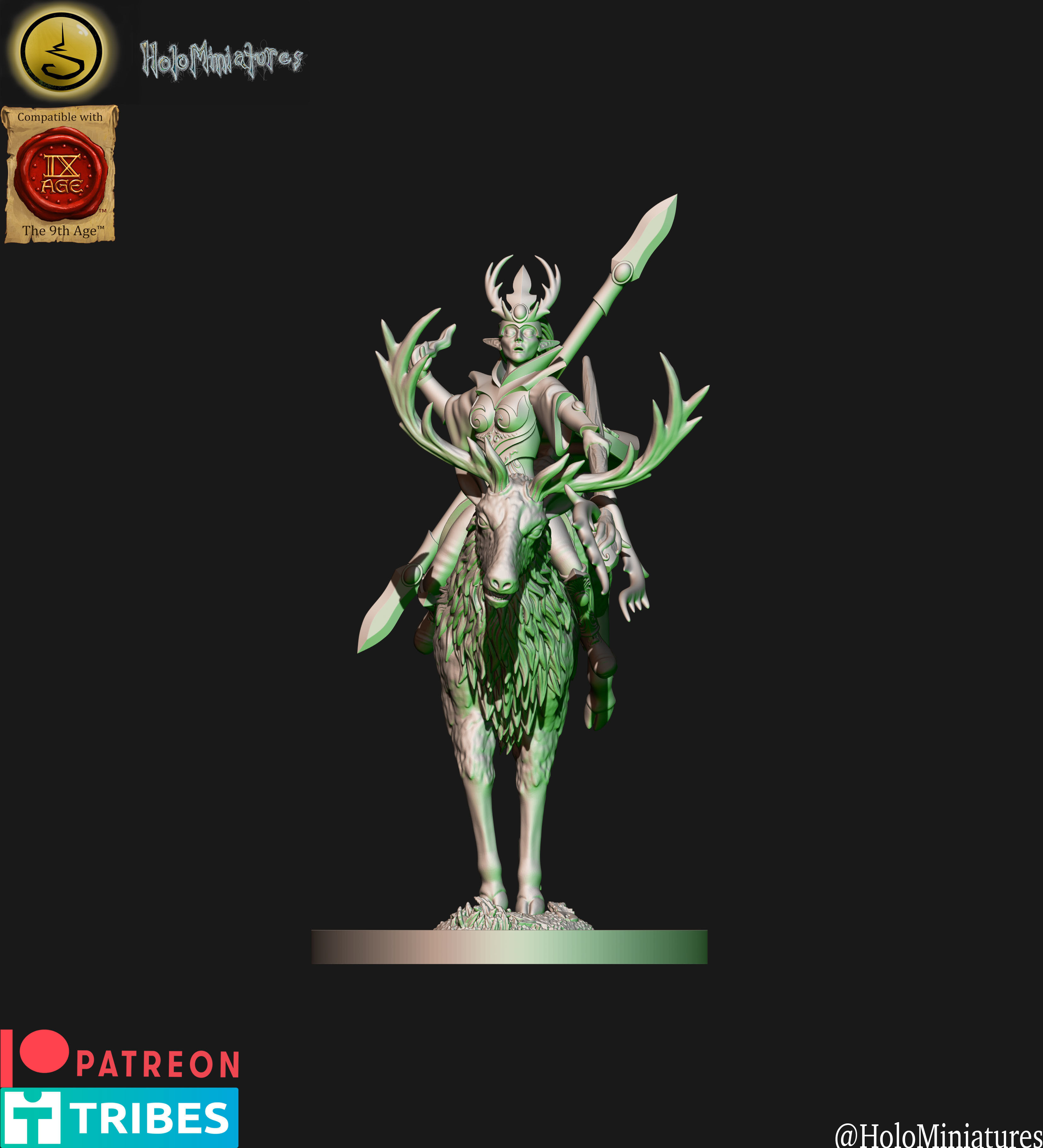 Dark elves Crossbowmen unit 3D print model_7