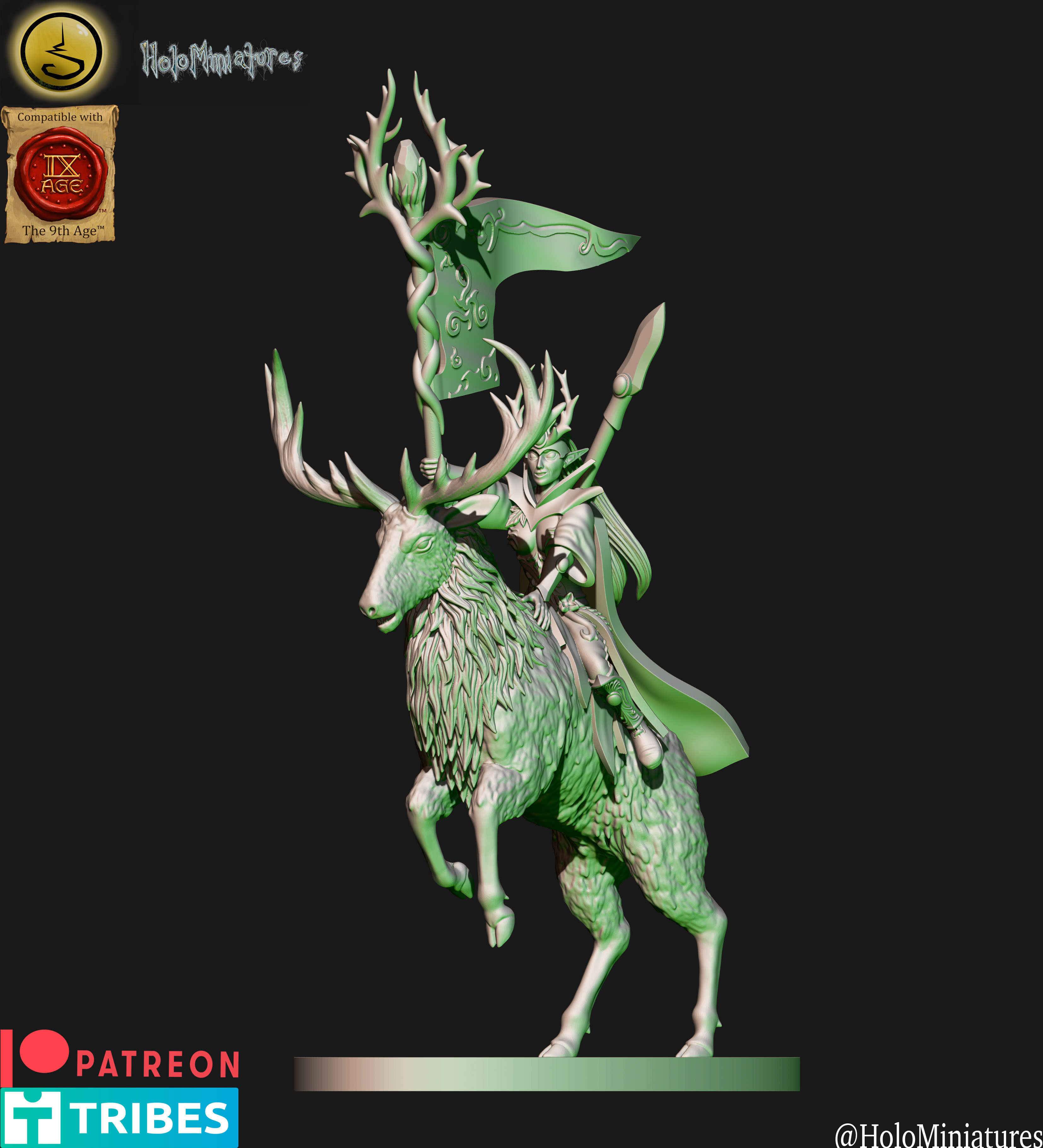 Dark elves Crossbowmen unit 3D print model_12