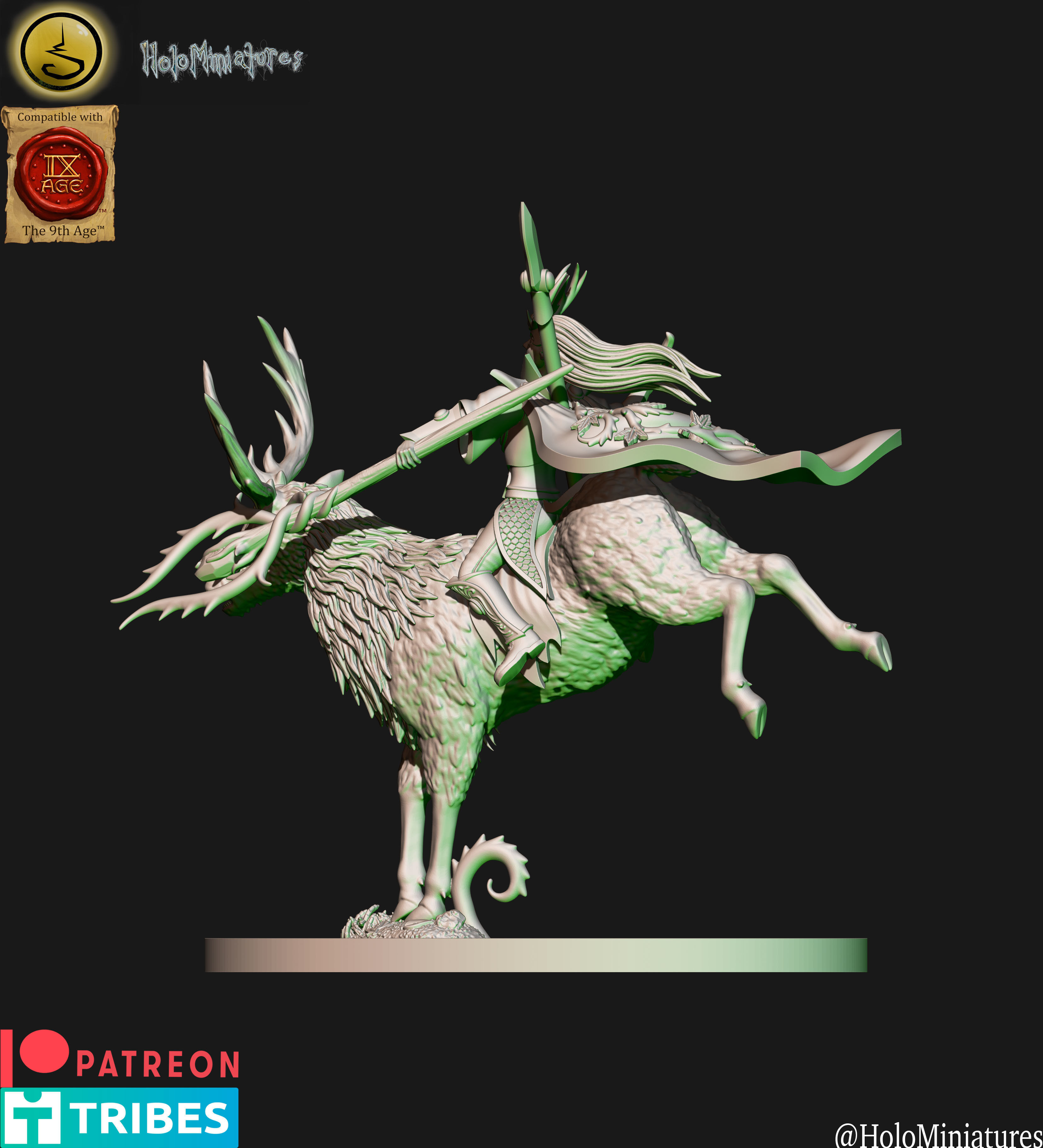 Dark elves Crossbowmen unit 3D print model_10