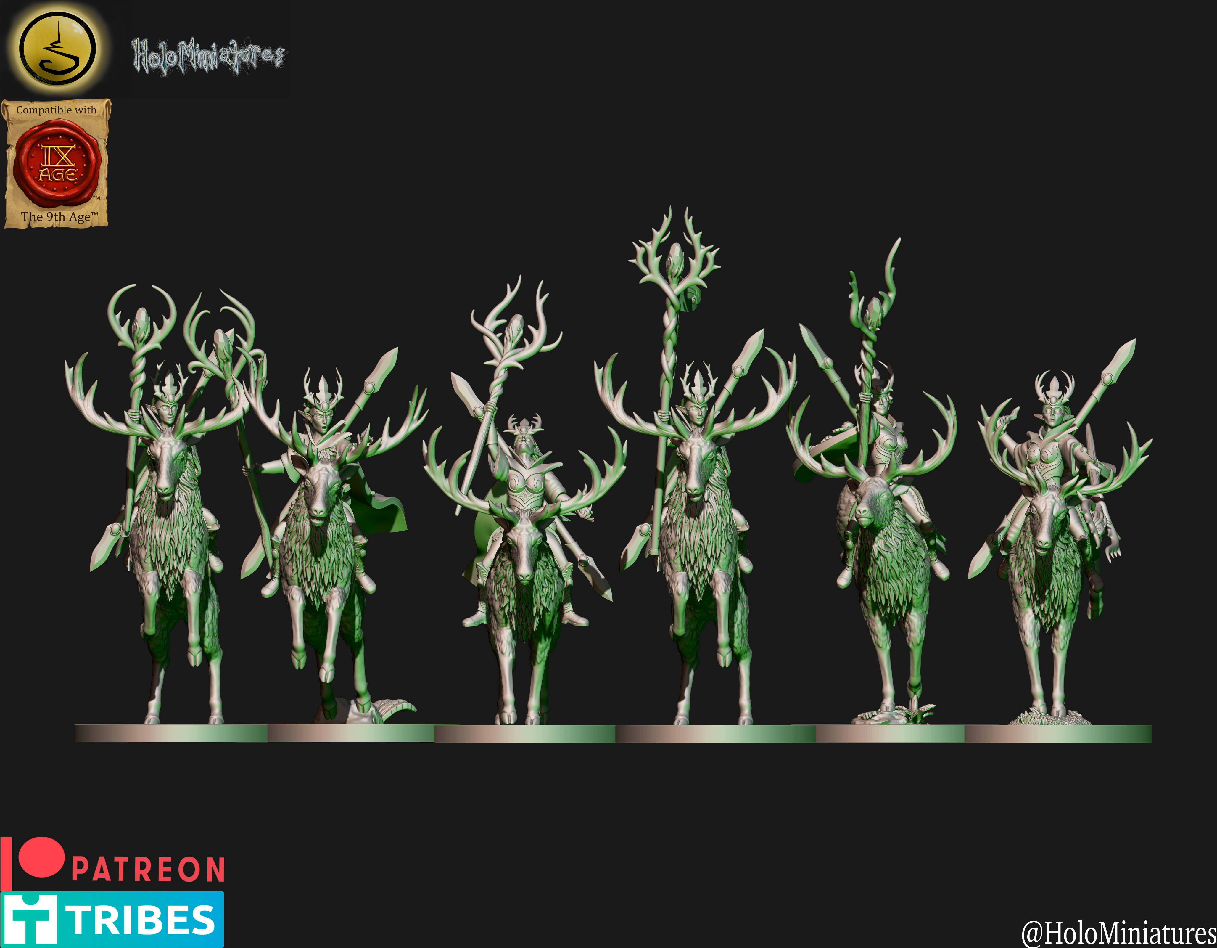 Dark elves Crossbowmen unit 3D print model_1
