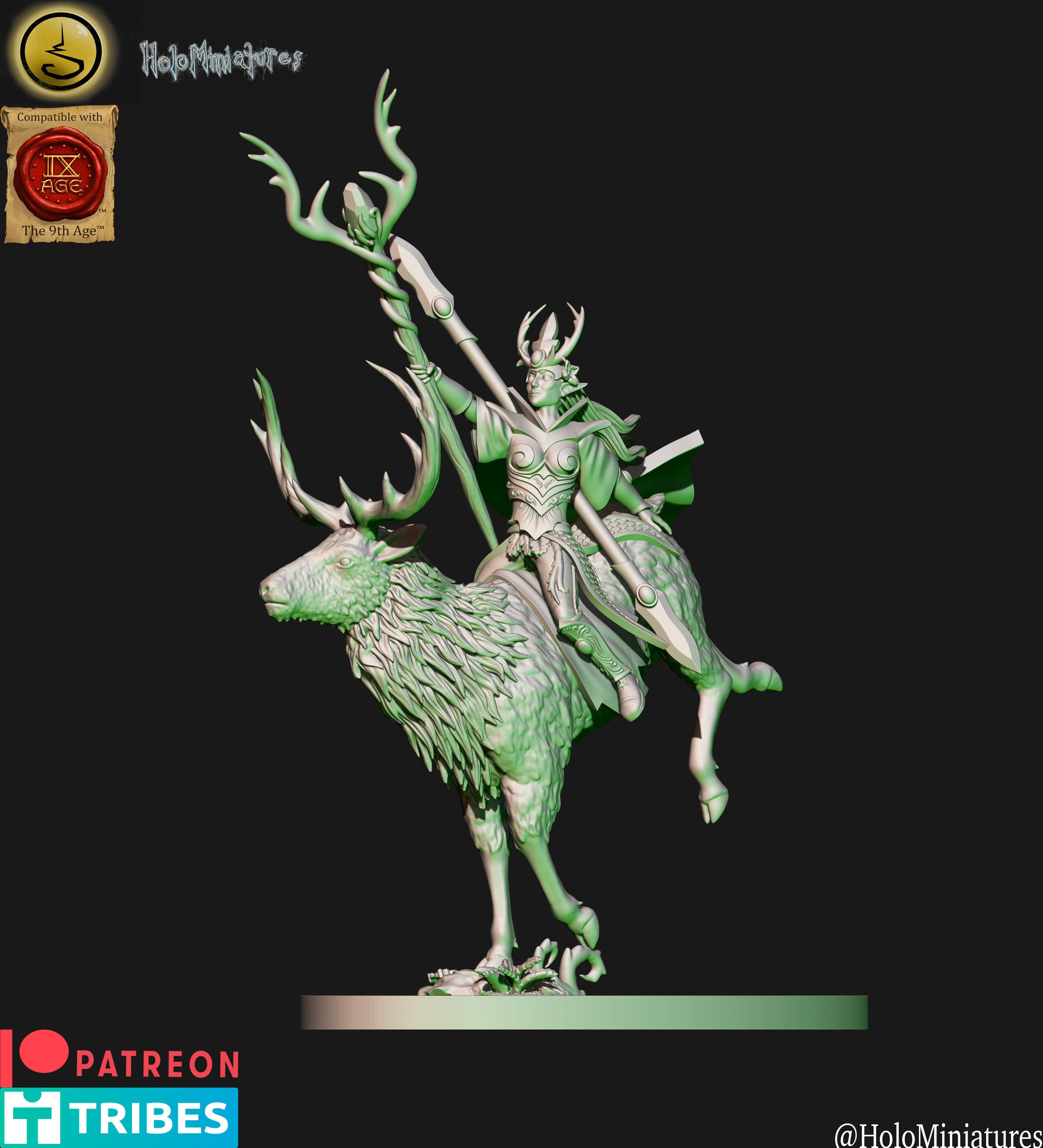 Dark elves Crossbowmen unit 3D print model_6