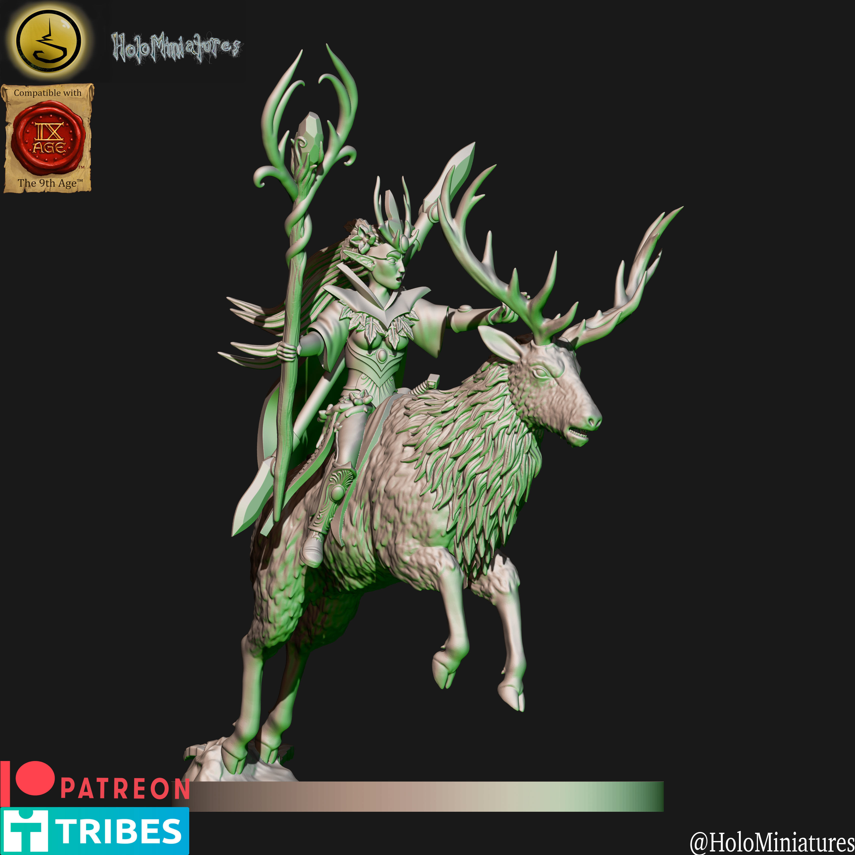 Dark elves Crossbowmen unit 3D print model_4