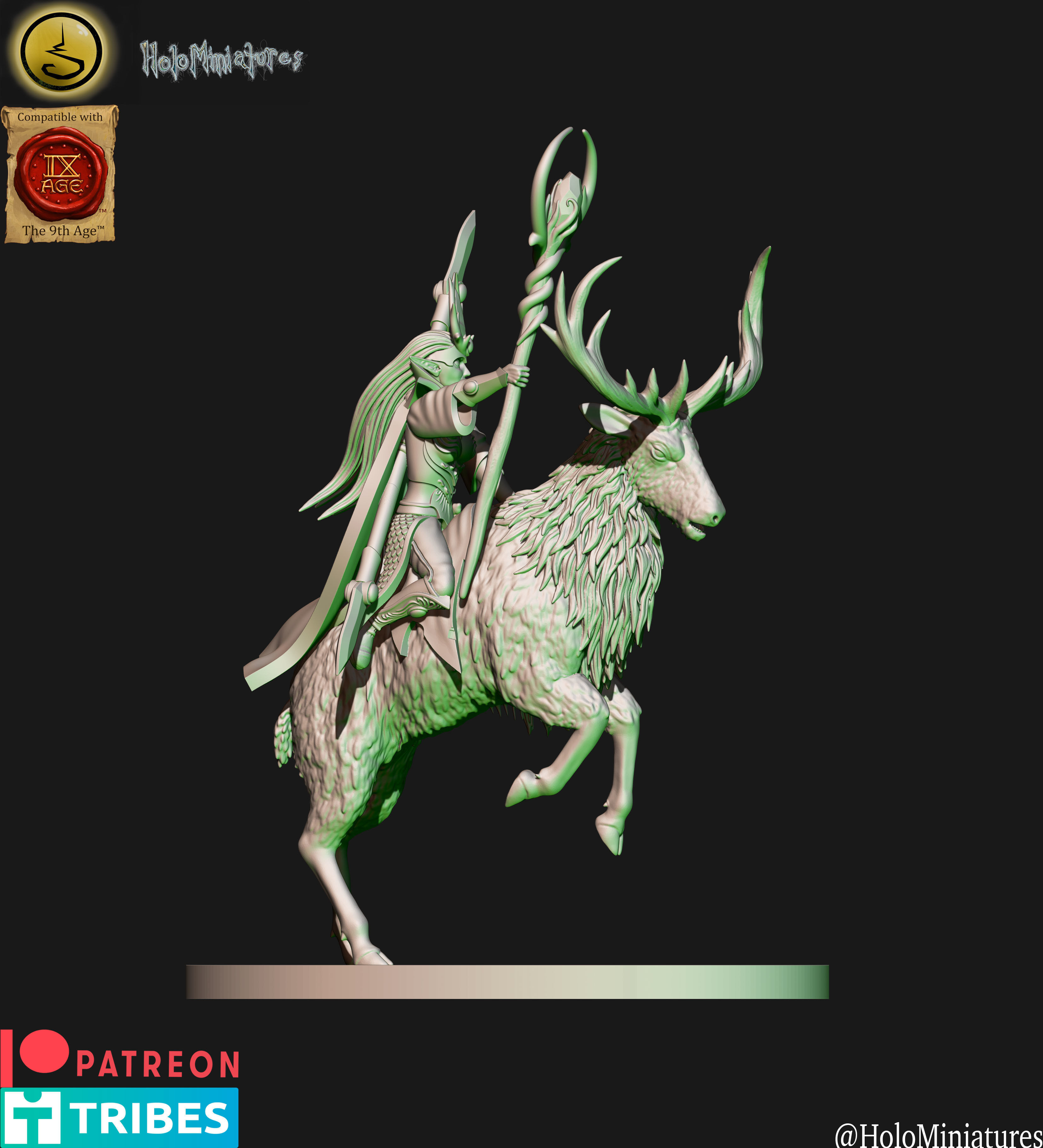 Dark elves Crossbowmen unit 3D print model_11