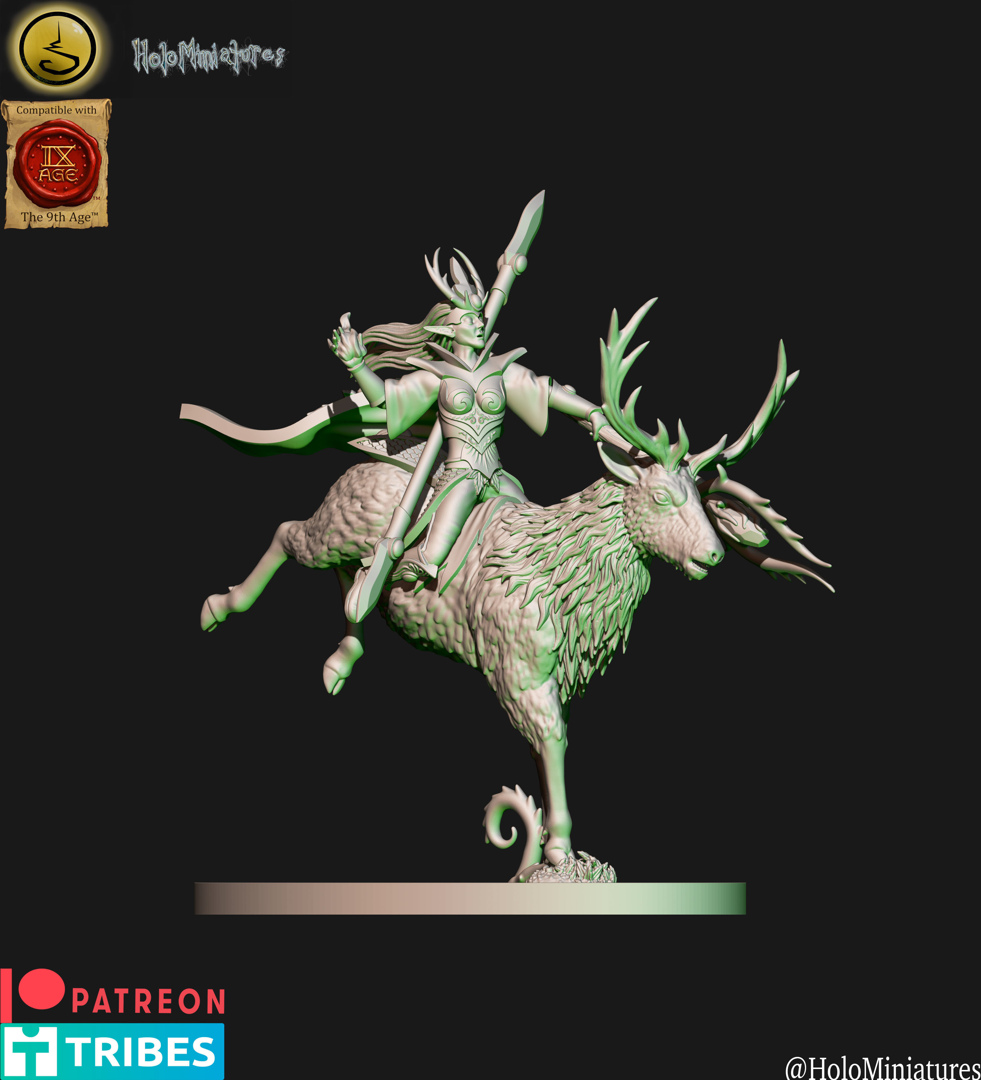 Dark elves Crossbowmen unit 3D print model_9