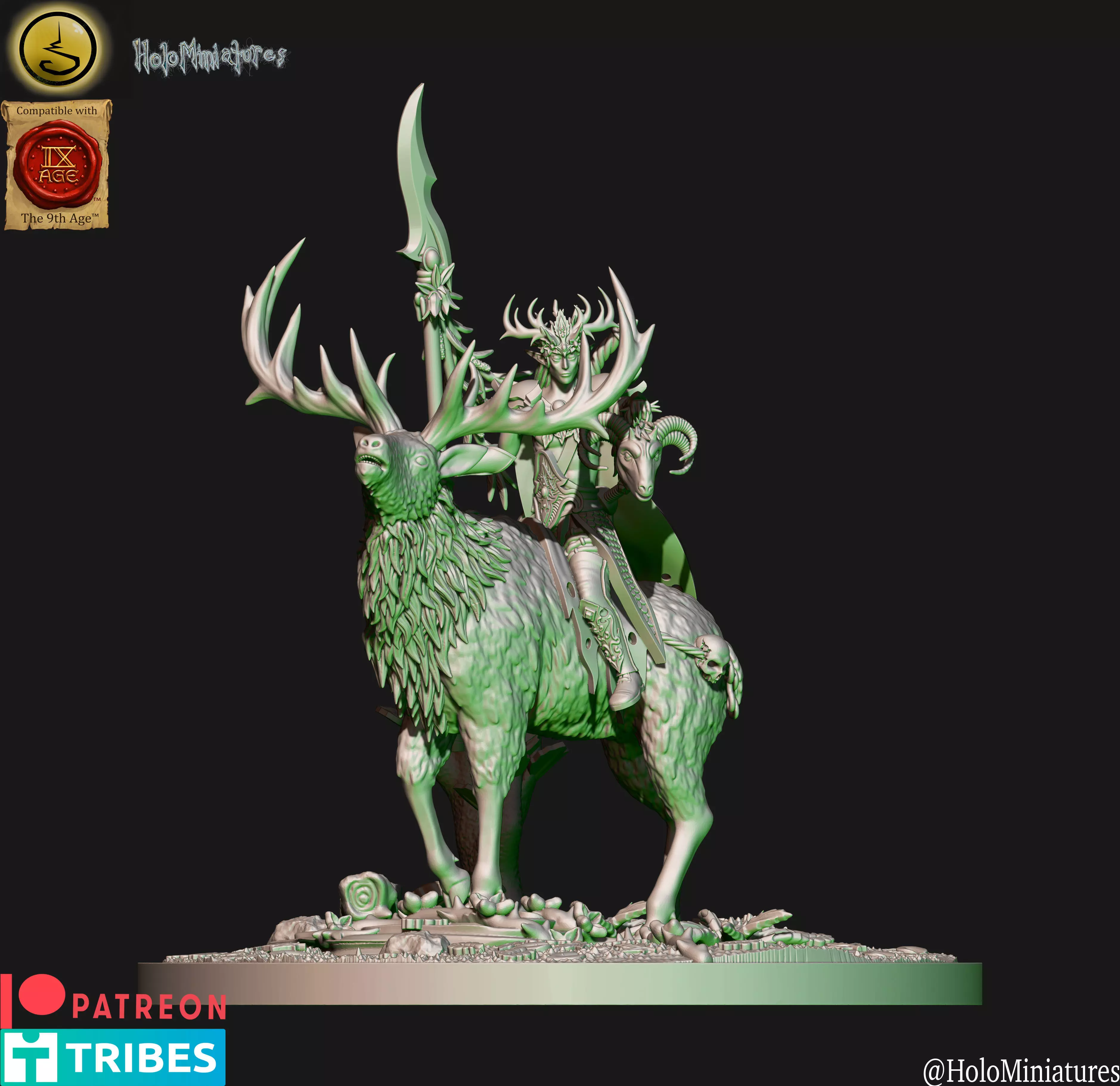 Wood elves Kings hunters unit filler stag lord 2 3D print model