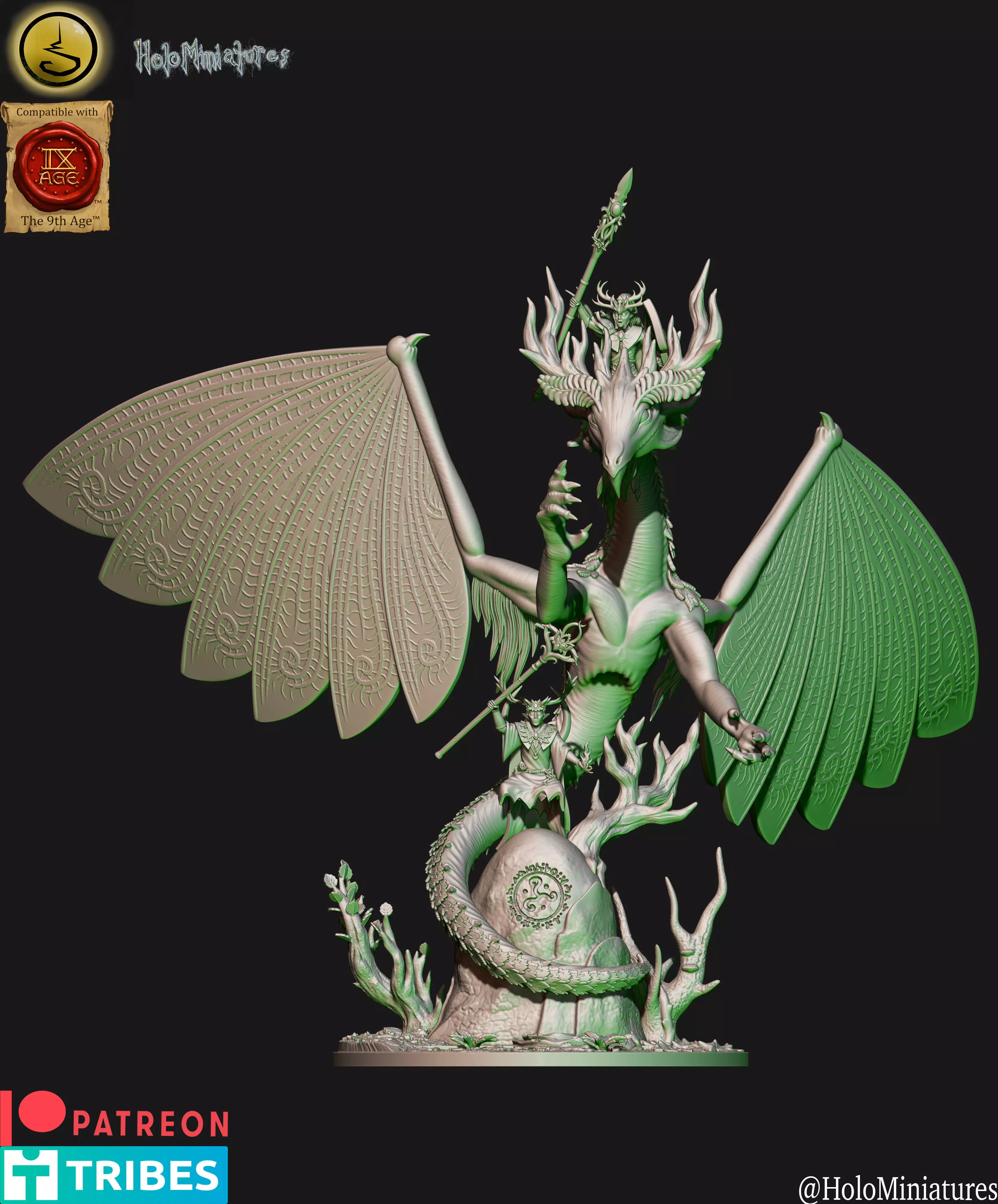 Wood Elves faerie dragon and even twins 3D print model_0