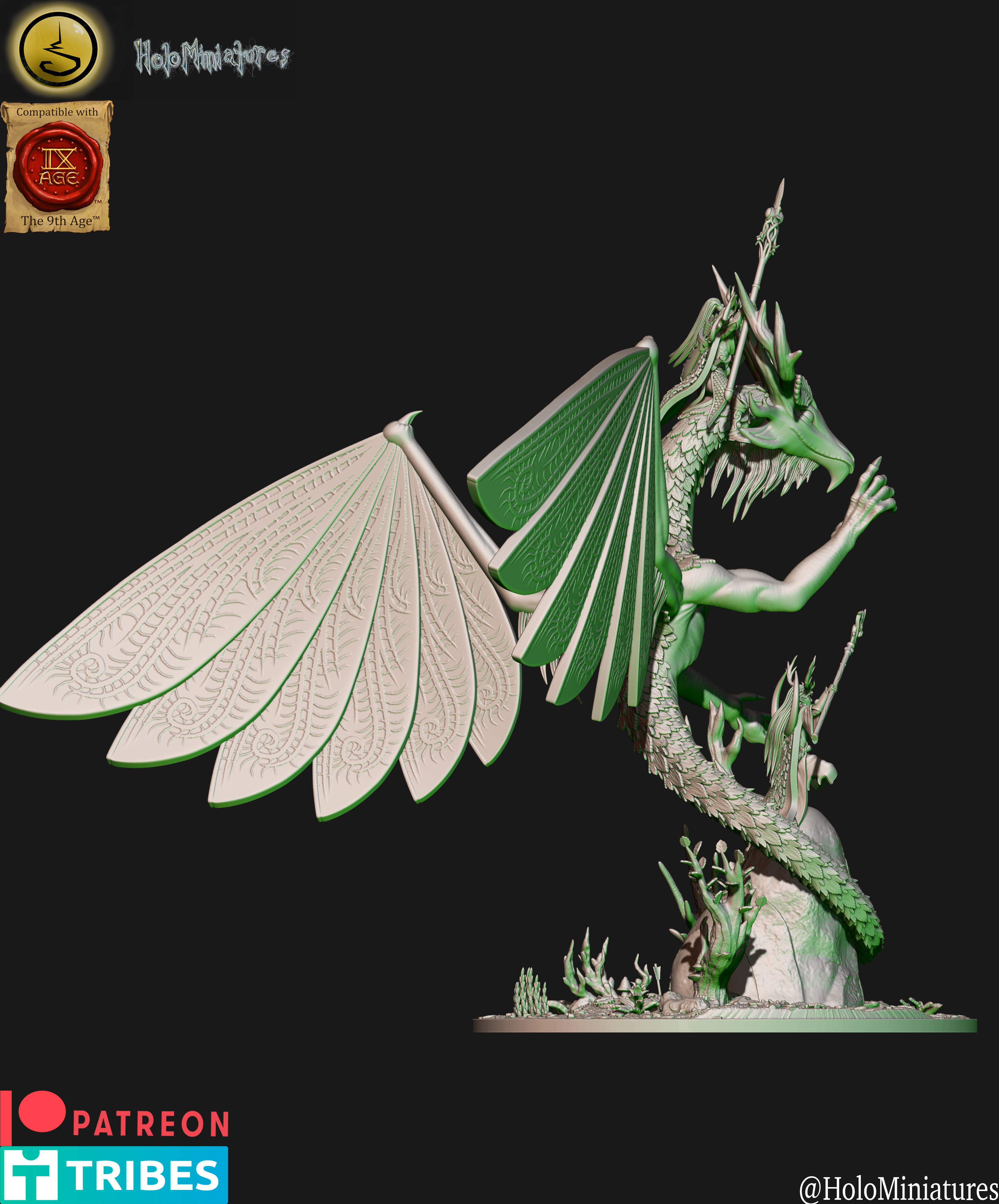 Wood Elves faerie dragon and even twins 3D print model_2