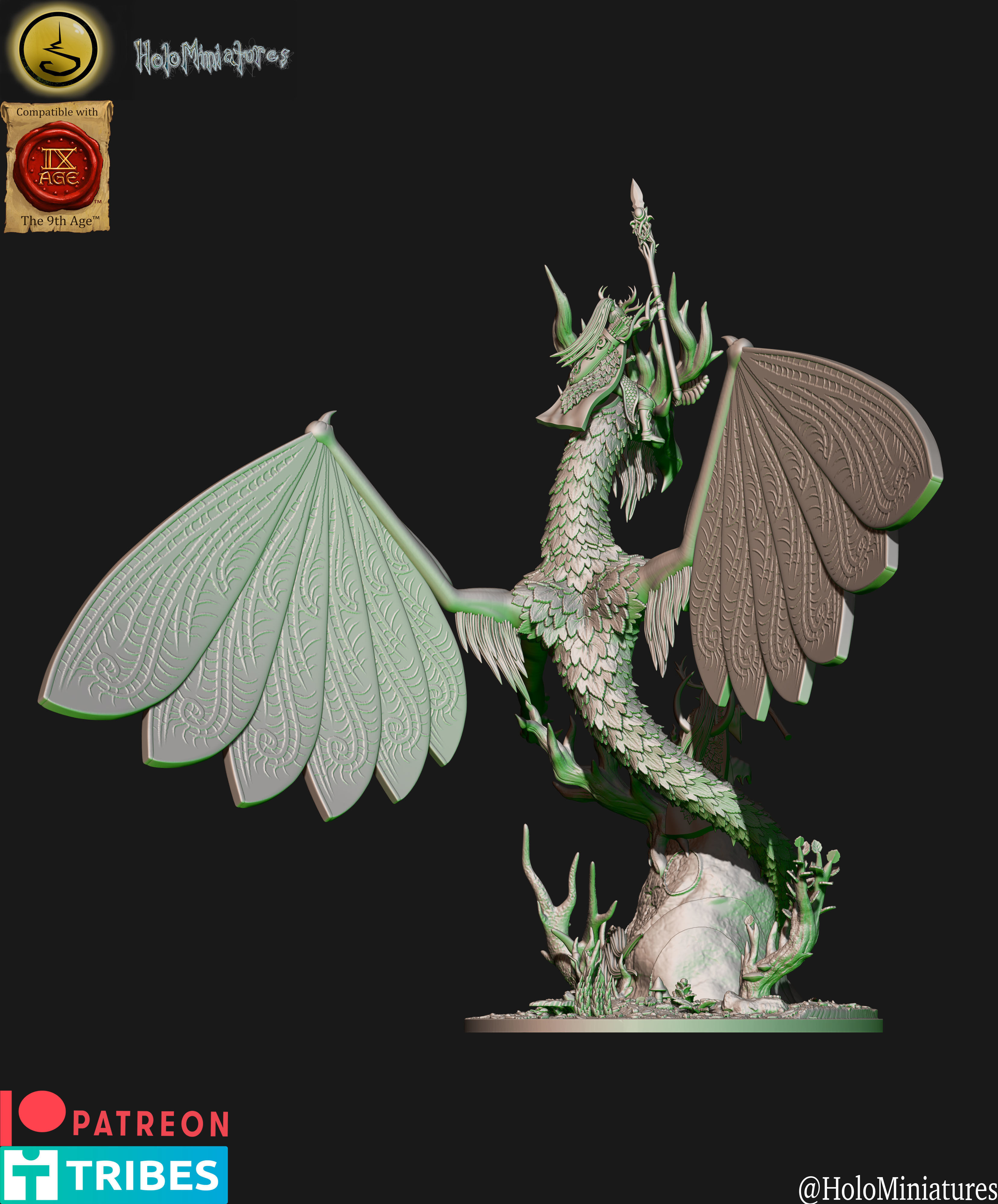 Wood Elves faerie dragon and even twins 3D print model_3