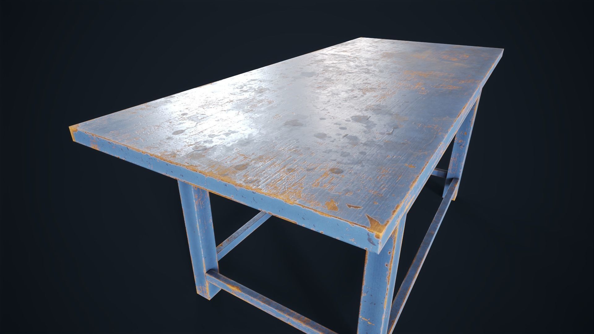 Industrial work desk Low-poly 3D model_15