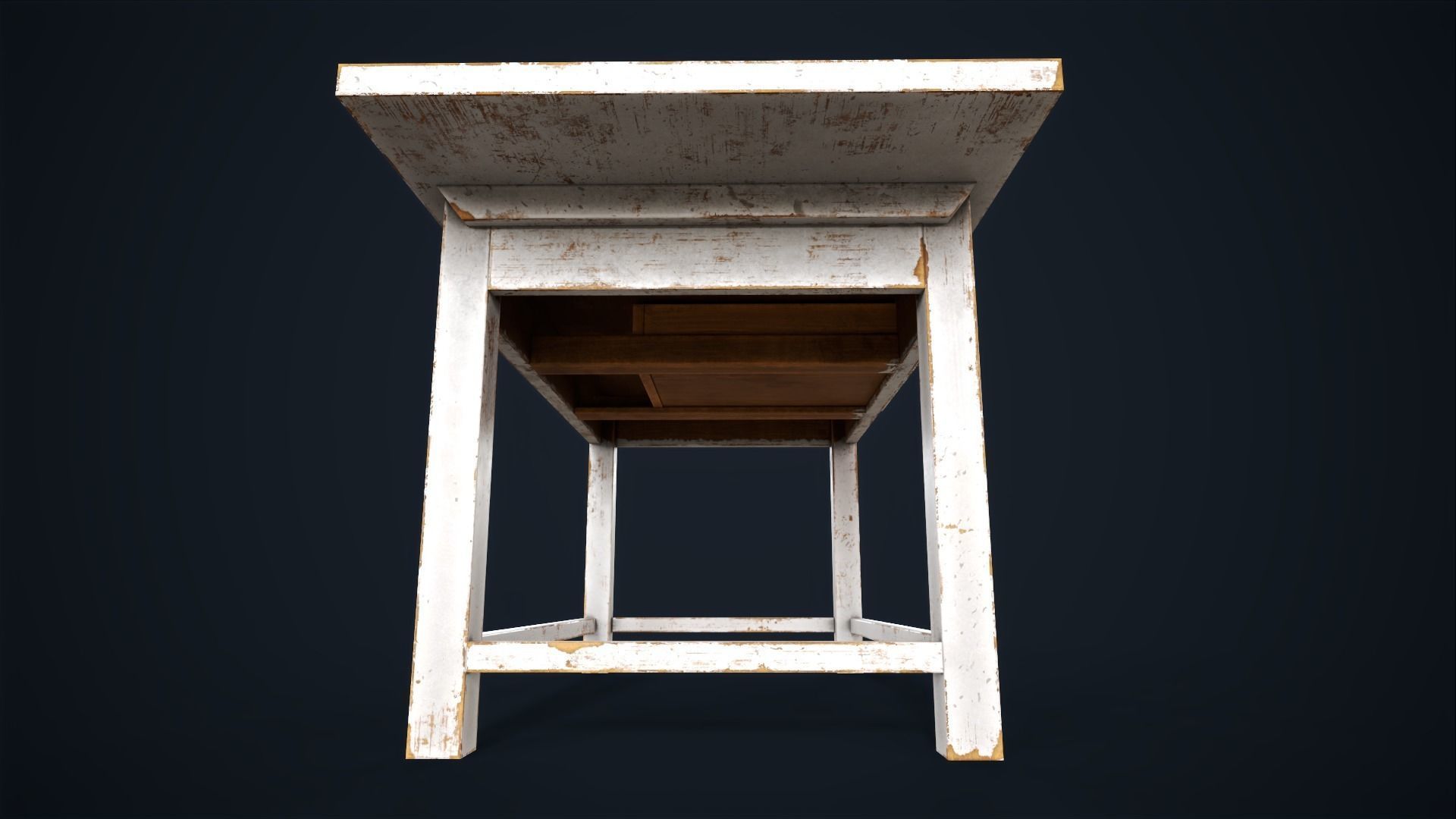 Industrial work desk Low-poly 3D model_7