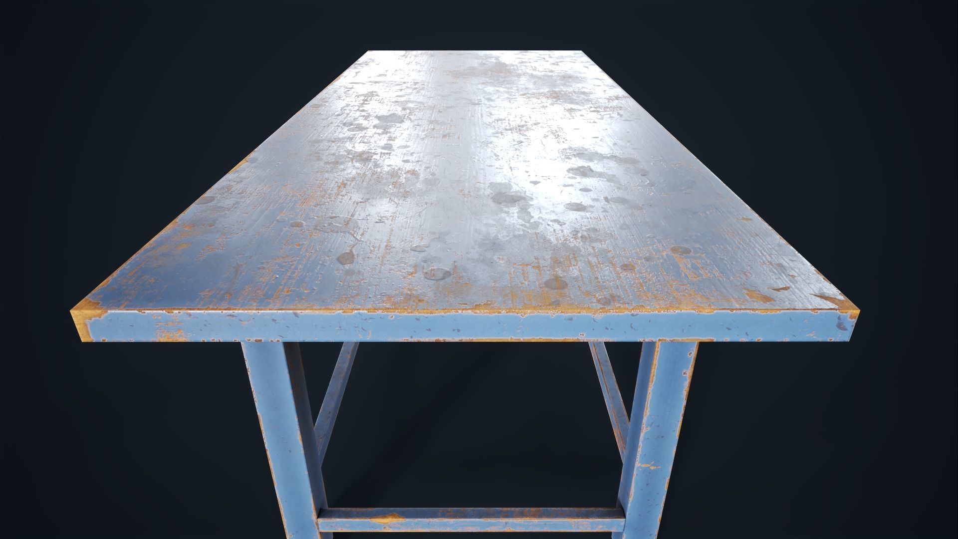 Industrial work desk Low-poly 3D model_16