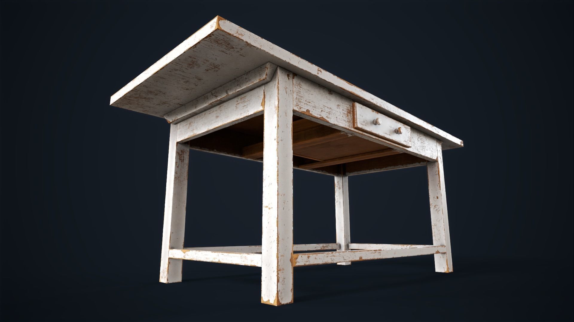 Industrial work desk Low-poly 3D model_6