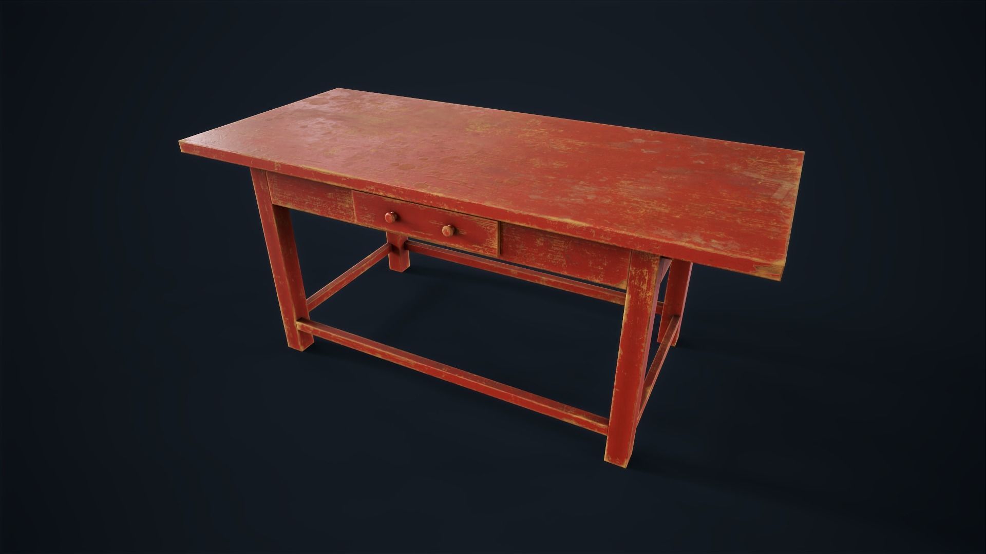 Industrial work desk Low-poly 3D model_2
