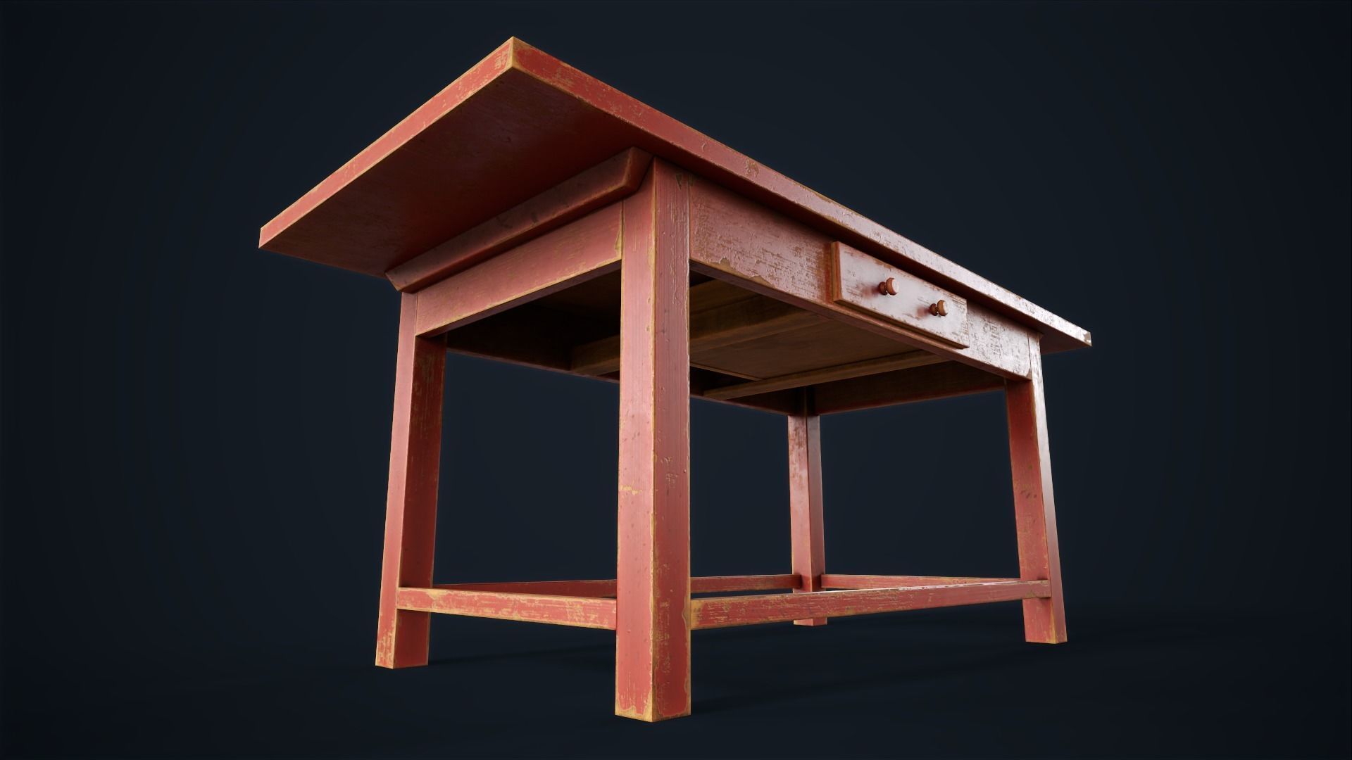 Industrial work desk Low-poly 3D model_8