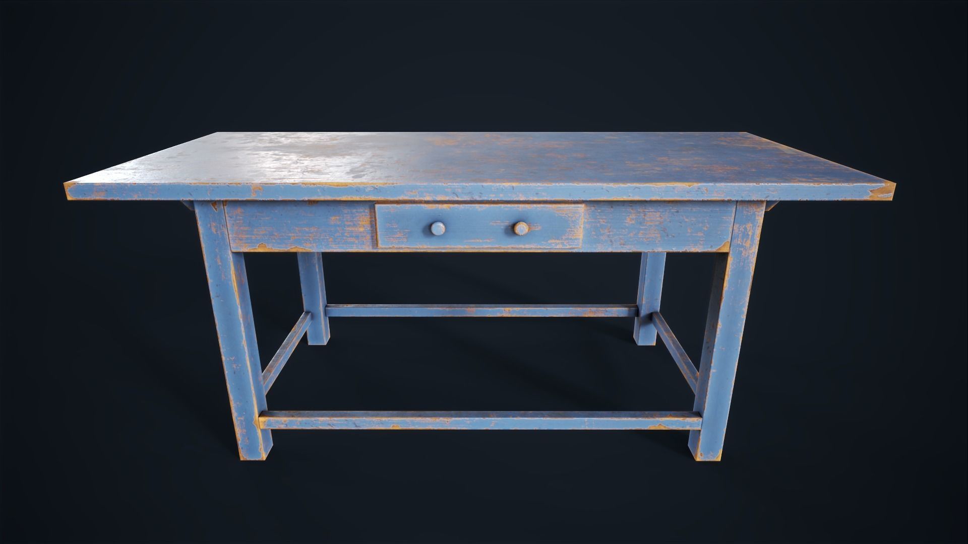 Industrial work desk Low-poly 3D model_10