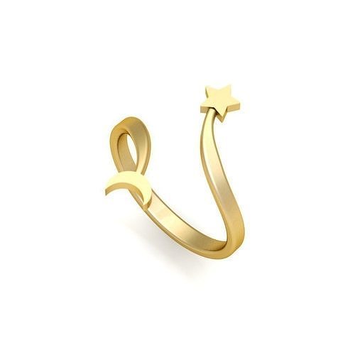 Moon and Star ring 3D print model