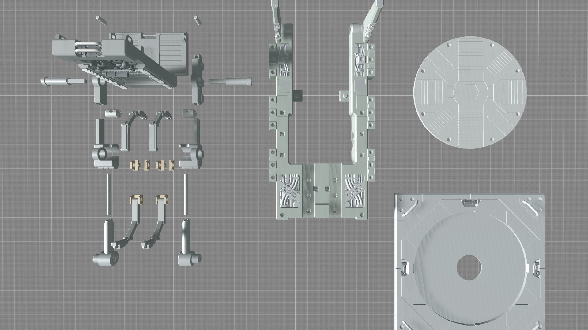 MHB08FMC-Full Mechanic Detail Mech Hangar Customizable Display 3D print model_4