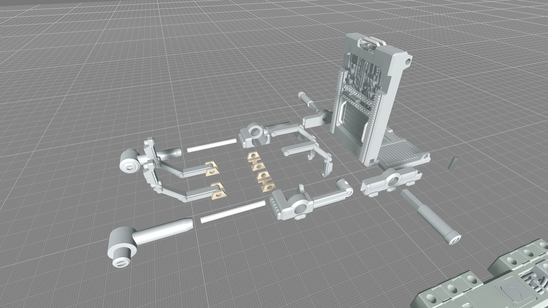 MHB08FMC-Full Mechanic Detail Mech Hangar Customizable Display 3D print model_5