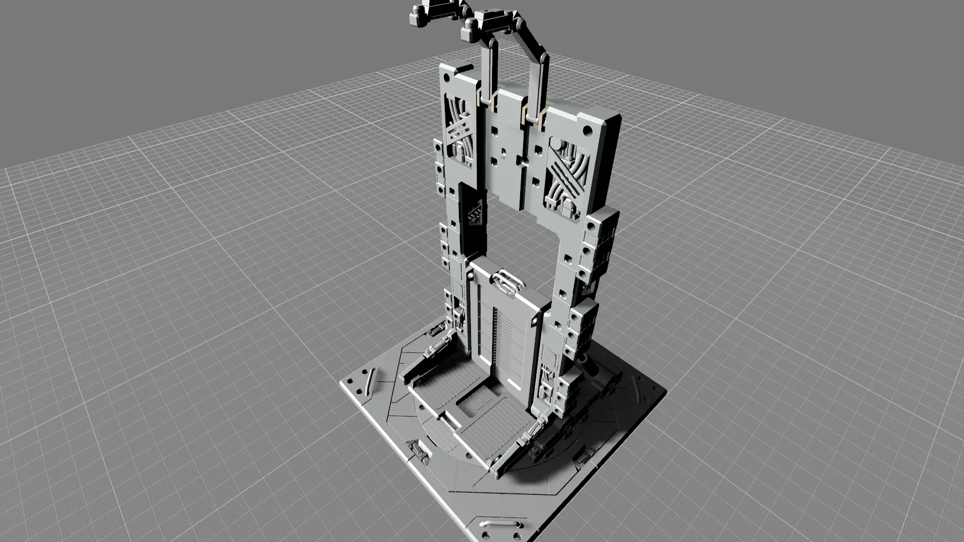 MHB08FMC-Full Mechanic Detail Mech Hangar Customizable Display 3D print model_0