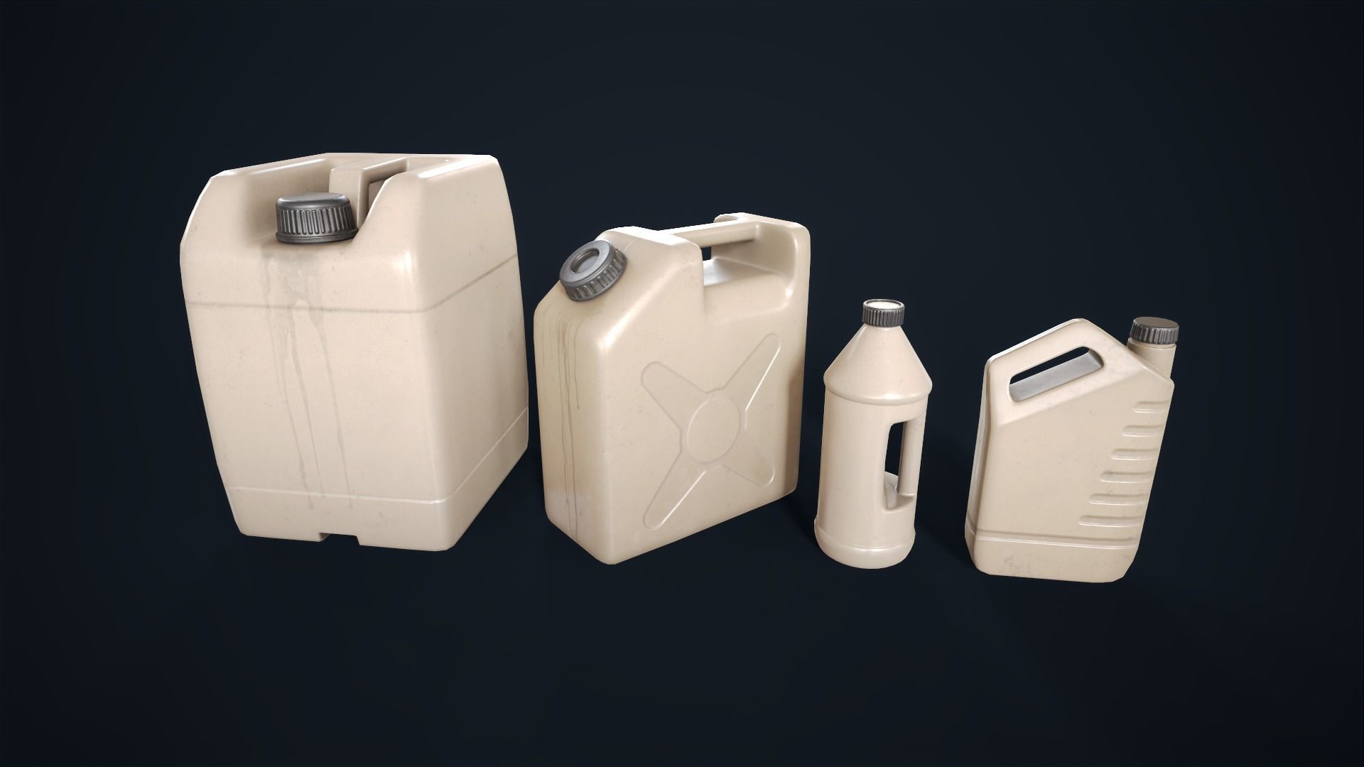  Plastic canisters Low-poly 3D model_2