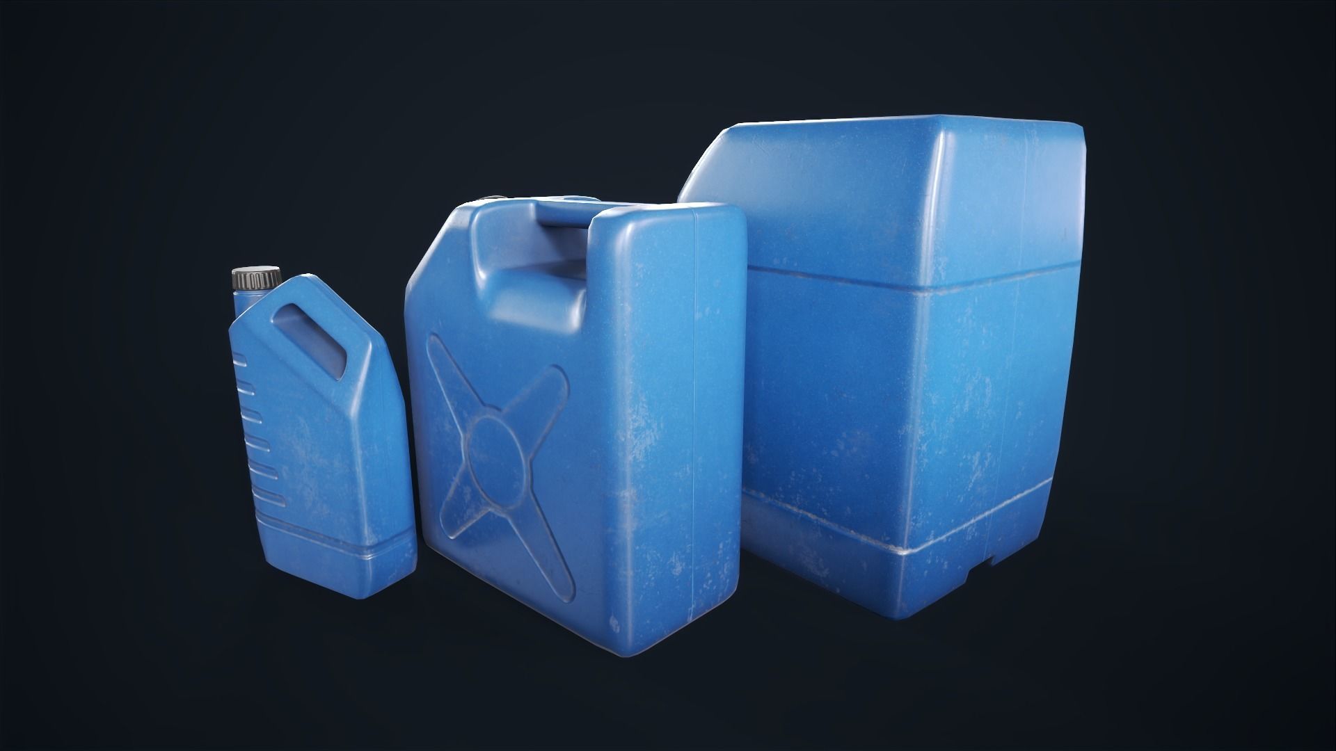  Plastic canisters Low-poly 3D model_5