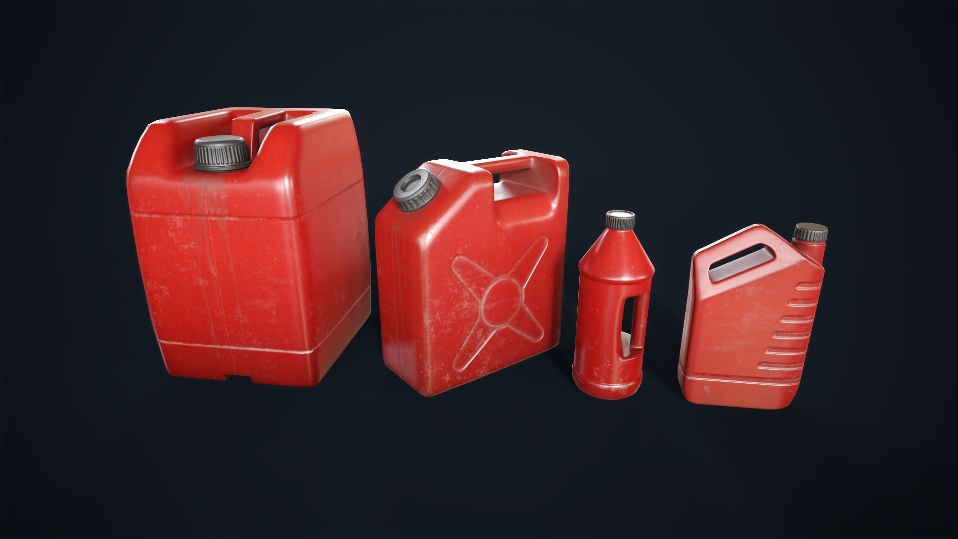  Plastic canisters Low-poly 3D model_1