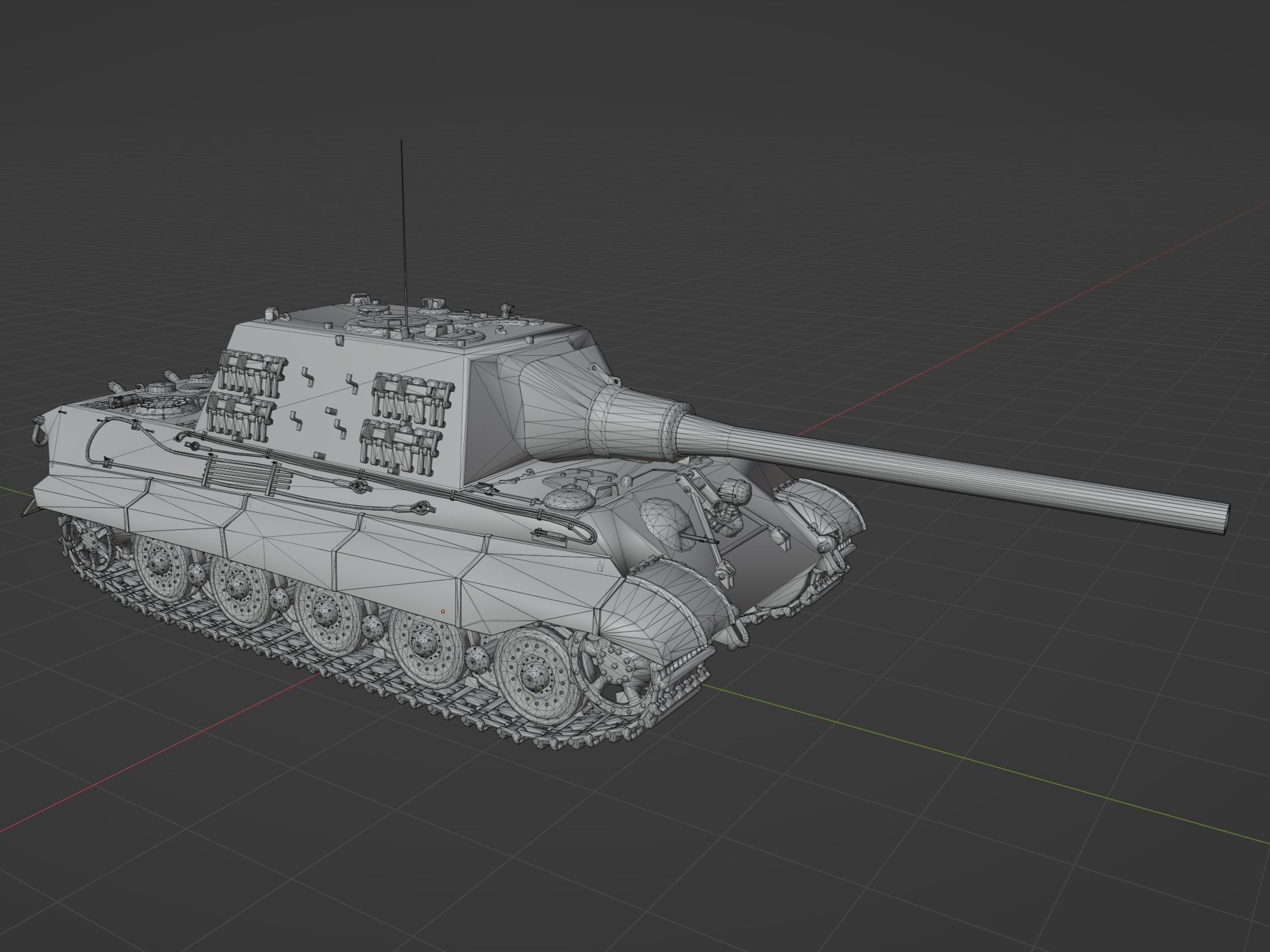 Jagdtiger Low-poly 3D model_6