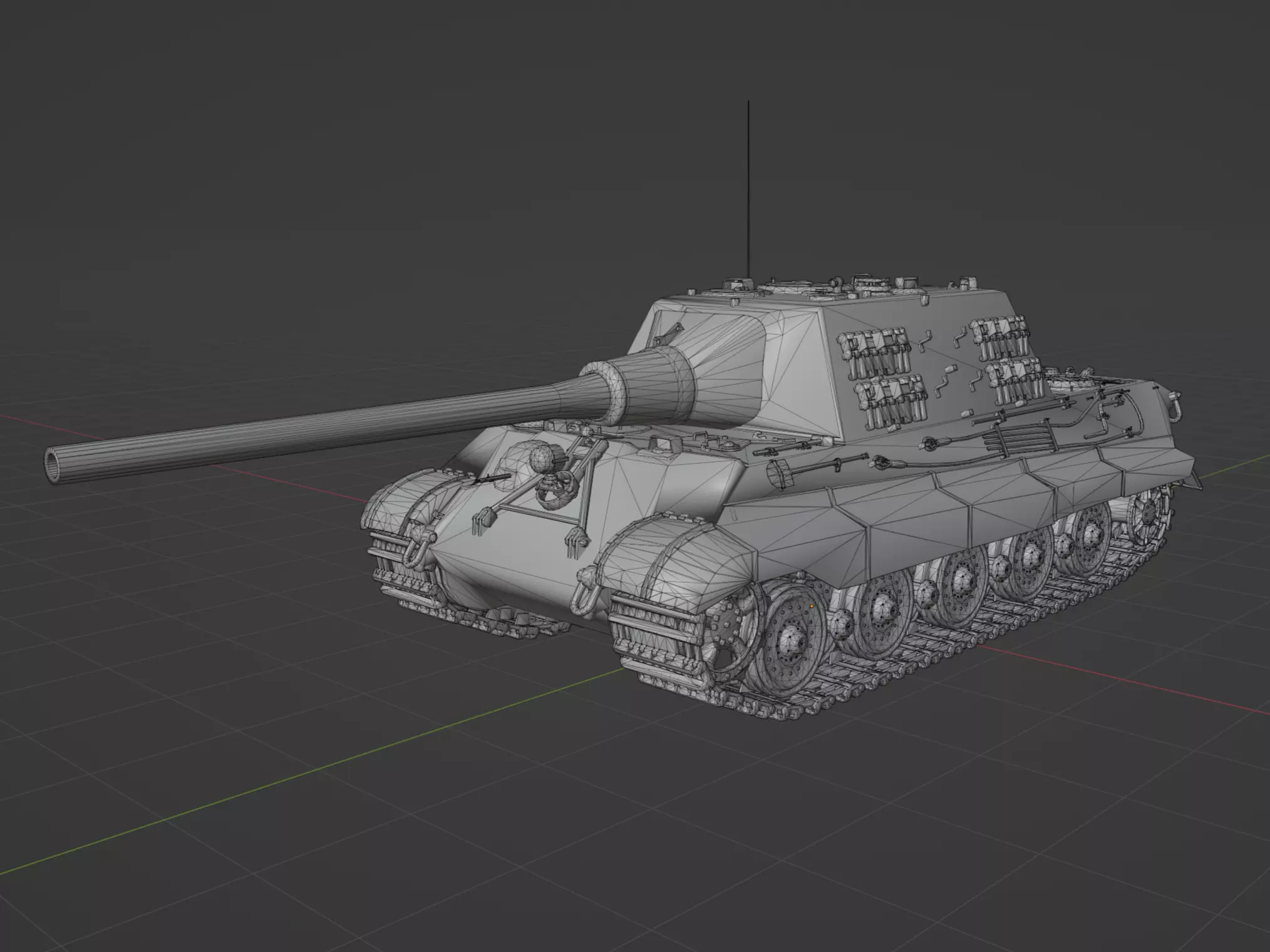 Jagdtiger Low-poly 3D model_0