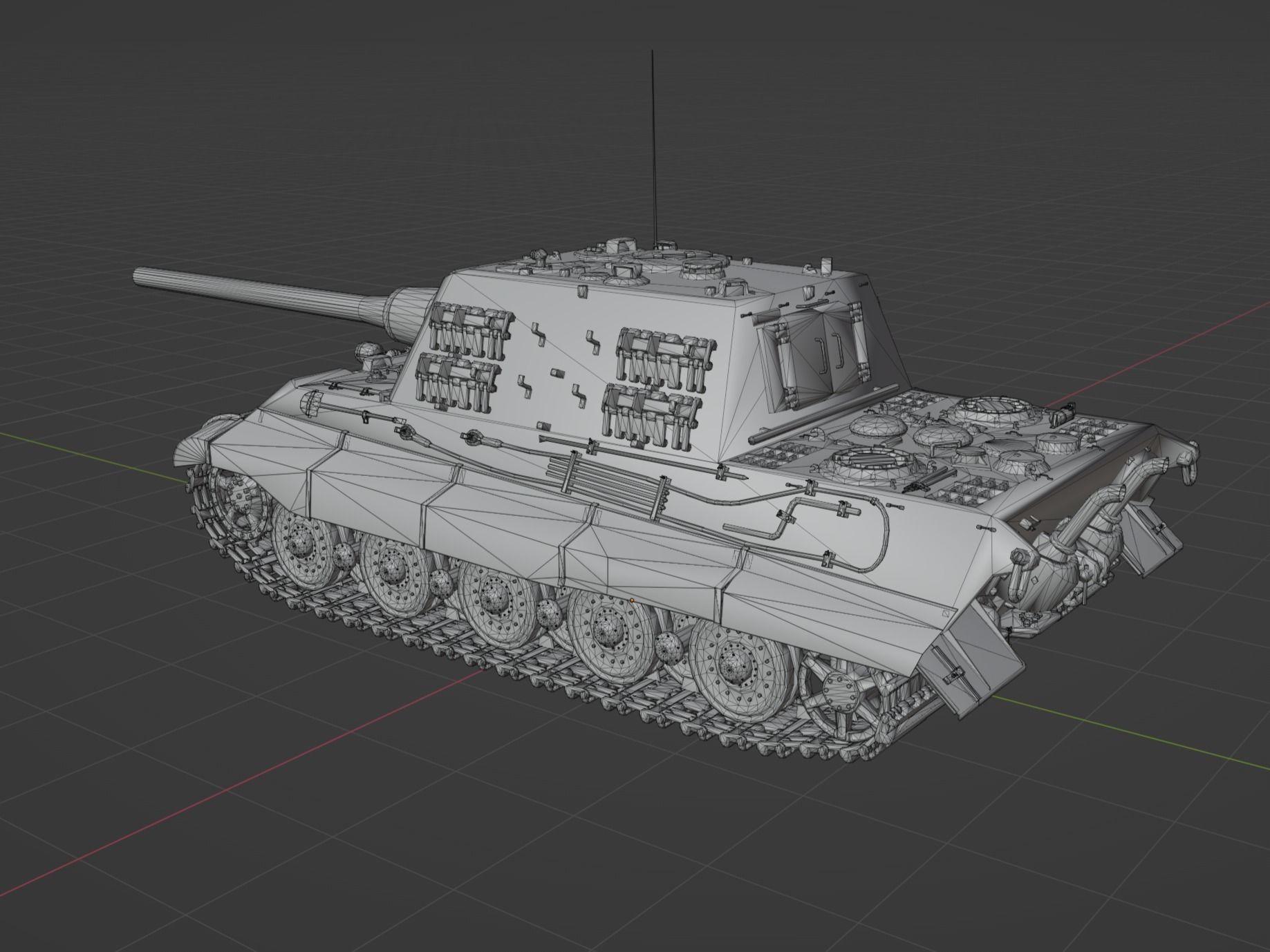 Jagdtiger Low-poly 3D model_2