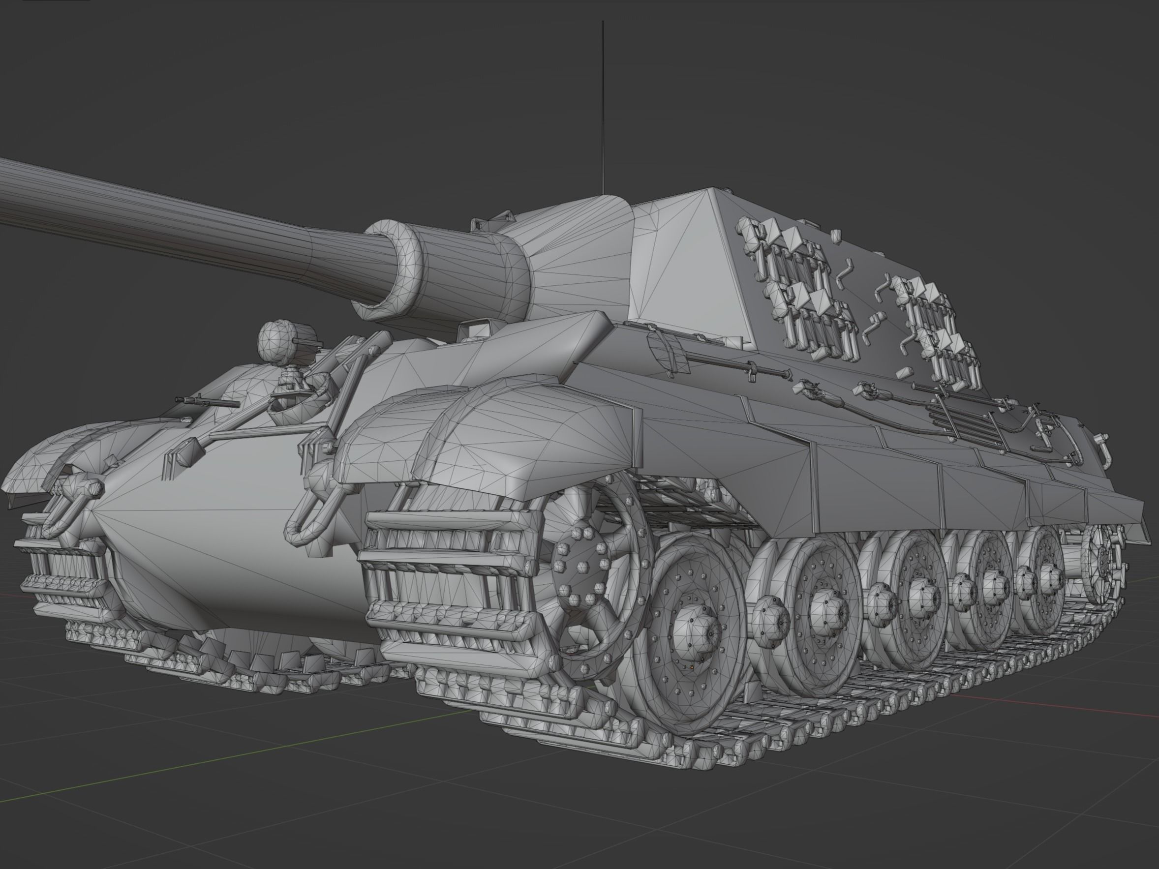 Jagdtiger Low-poly 3D model_9
