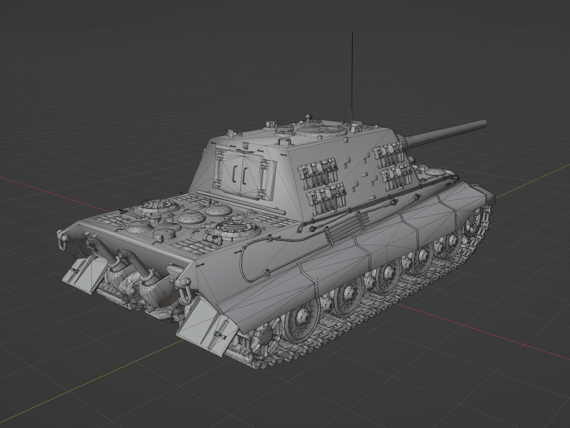 Jagdtiger Low-poly 3D model_4
