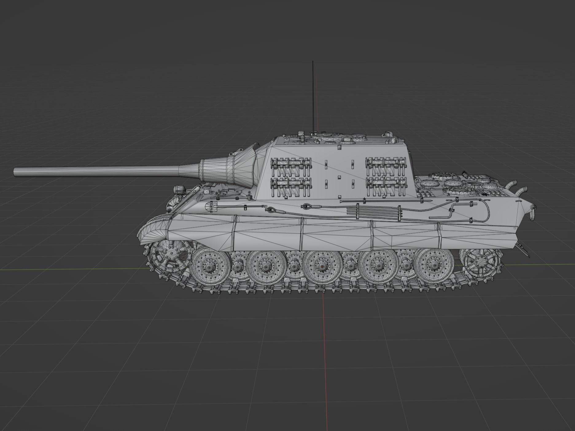 Jagdtiger Low-poly 3D model_1