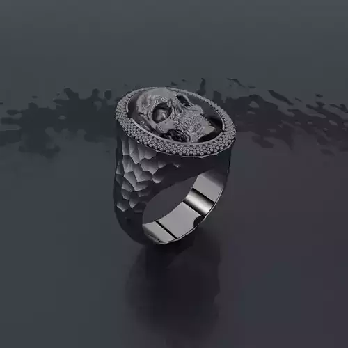 Hammered skull ring - Jewelry 3D - AN-620