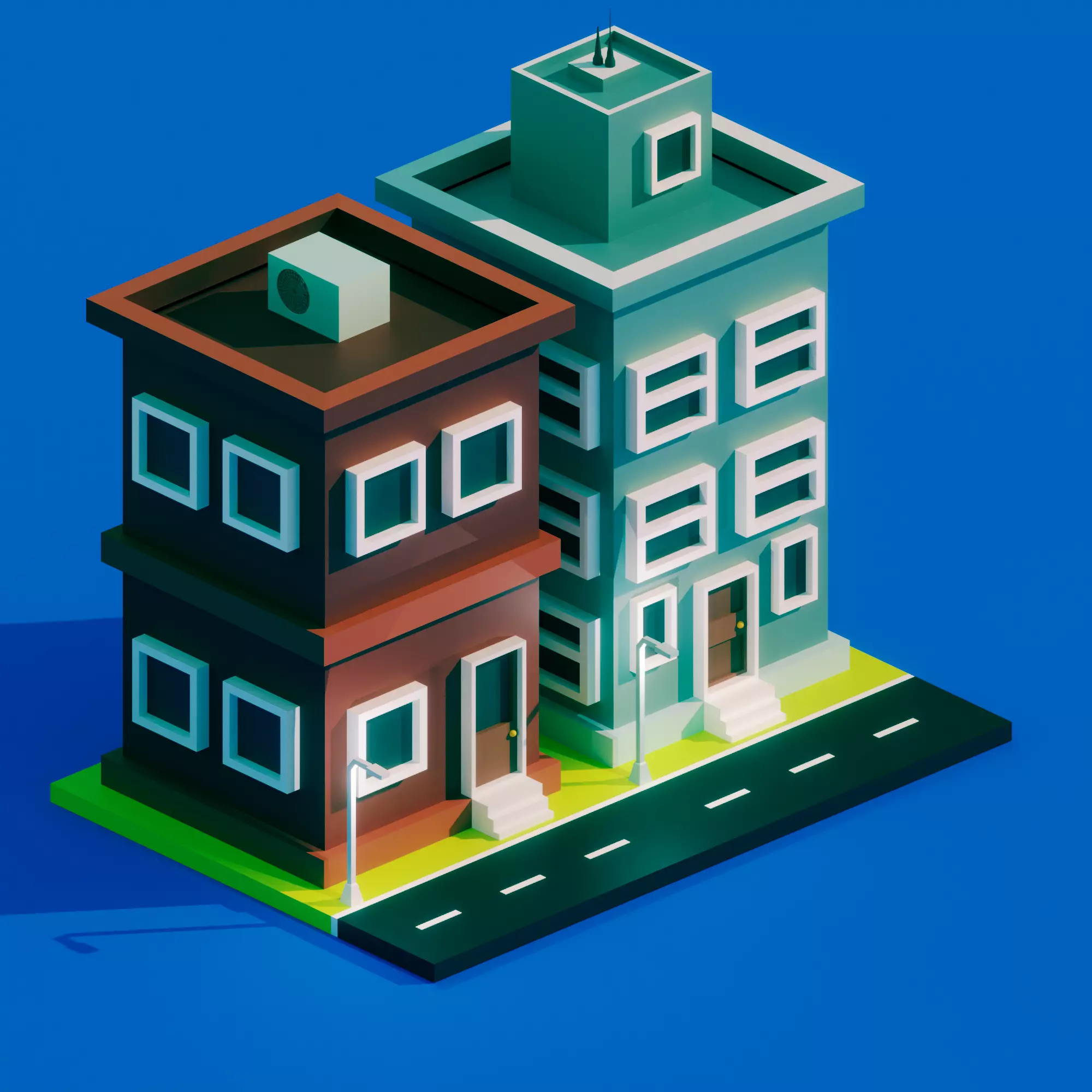 building Free low-poly 3D model