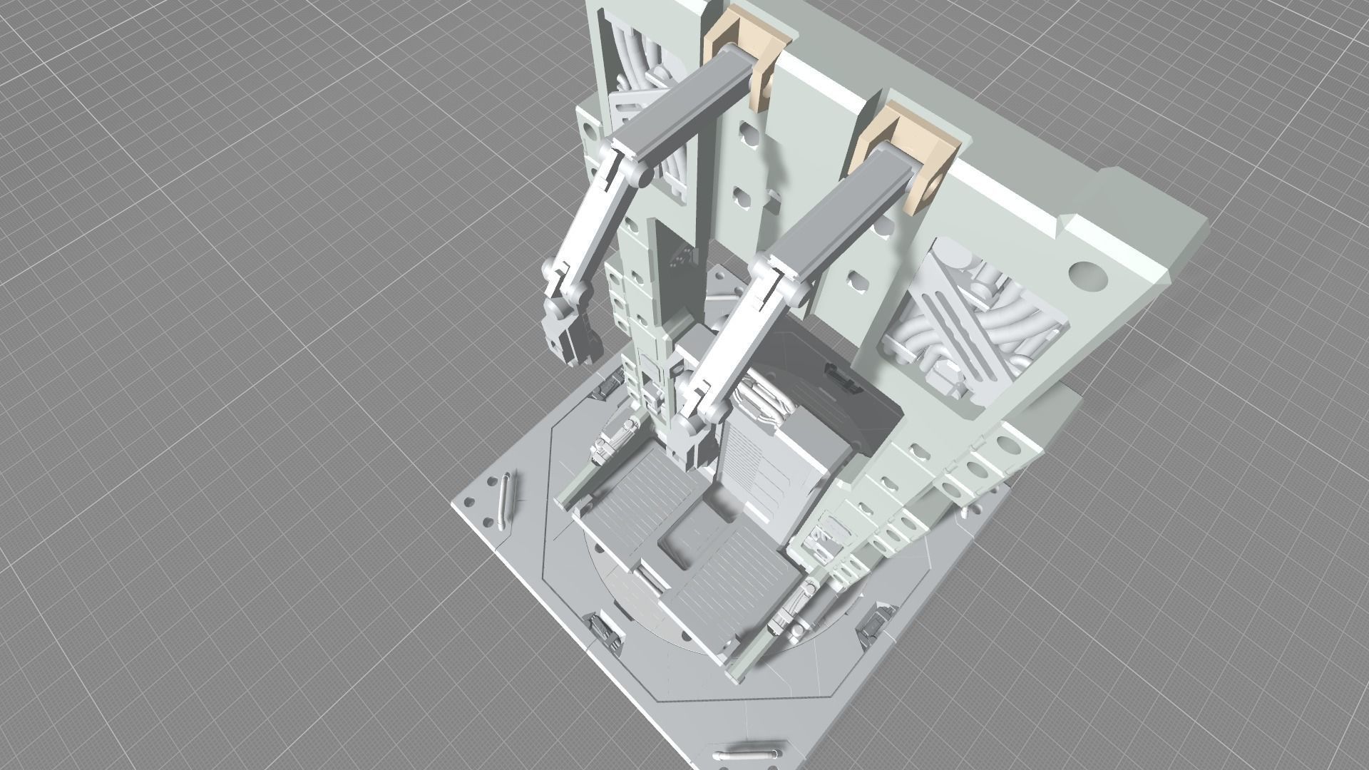 MHB08FMF-Full Mechanic Detail Mech Hangar Fixture Display 3D print model_13