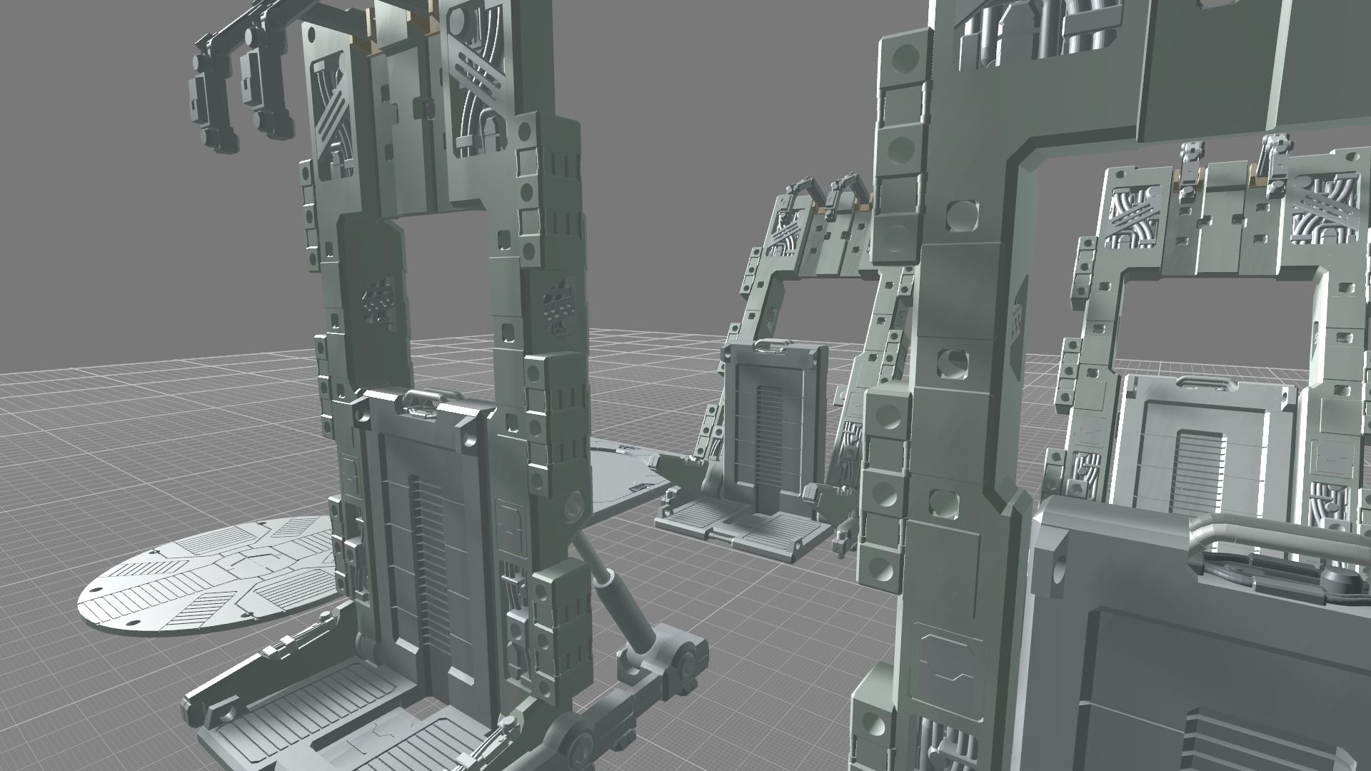 MHB08FMF-Full Mechanic Detail Mech Hangar Fixture Display 3D print model_9