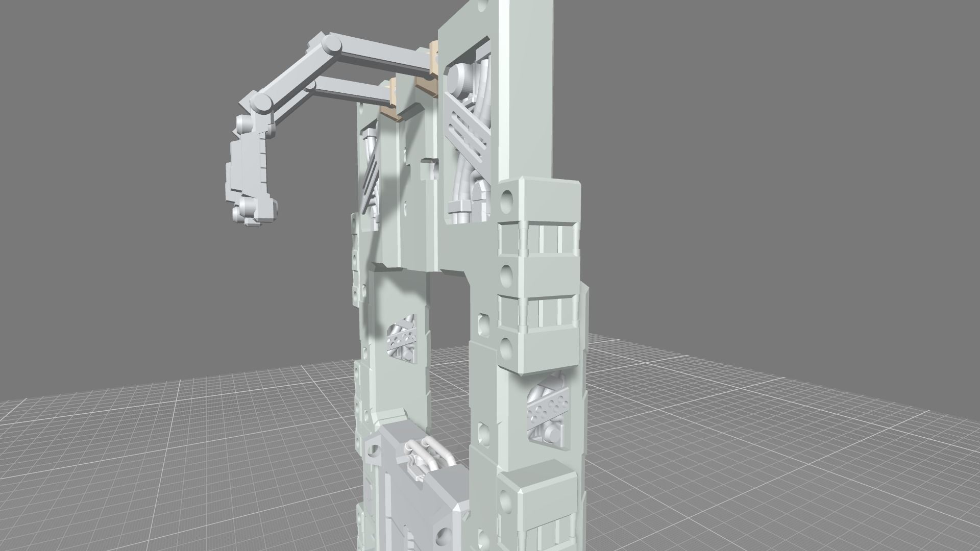 MHB08FMF-Full Mechanic Detail Mech Hangar Fixture Display 3D print model_1