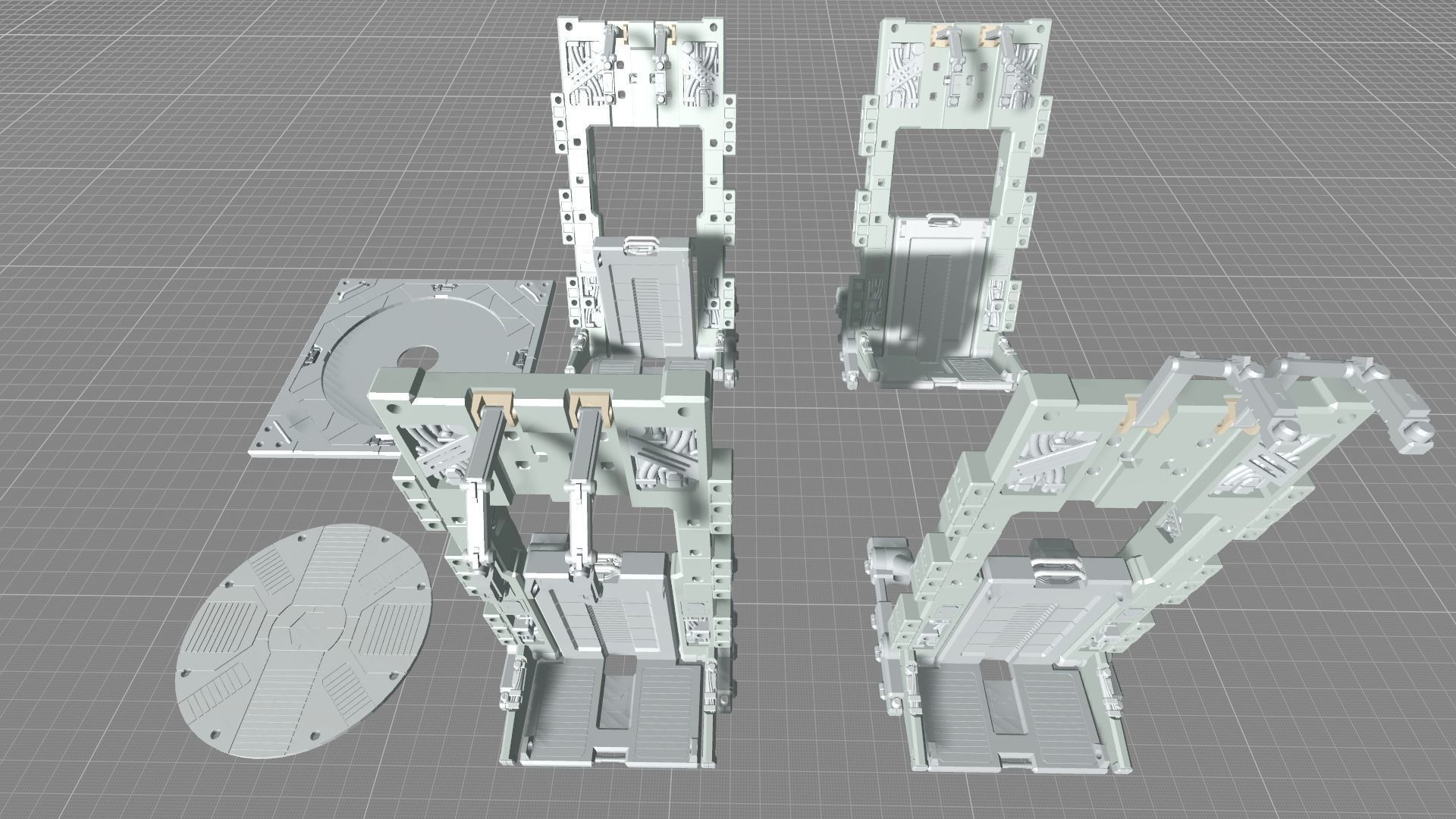 MHB08FMF-Full Mechanic Detail Mech Hangar Fixture Display 3D print model_6