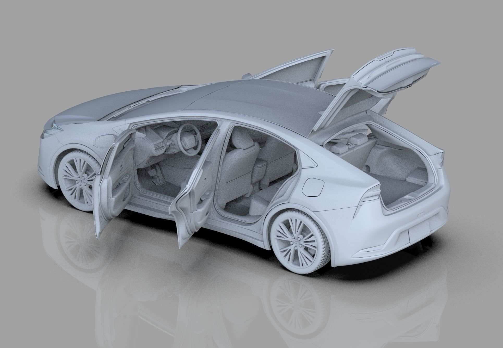 Toyota Prius 2023 HQ interior 3D model_47