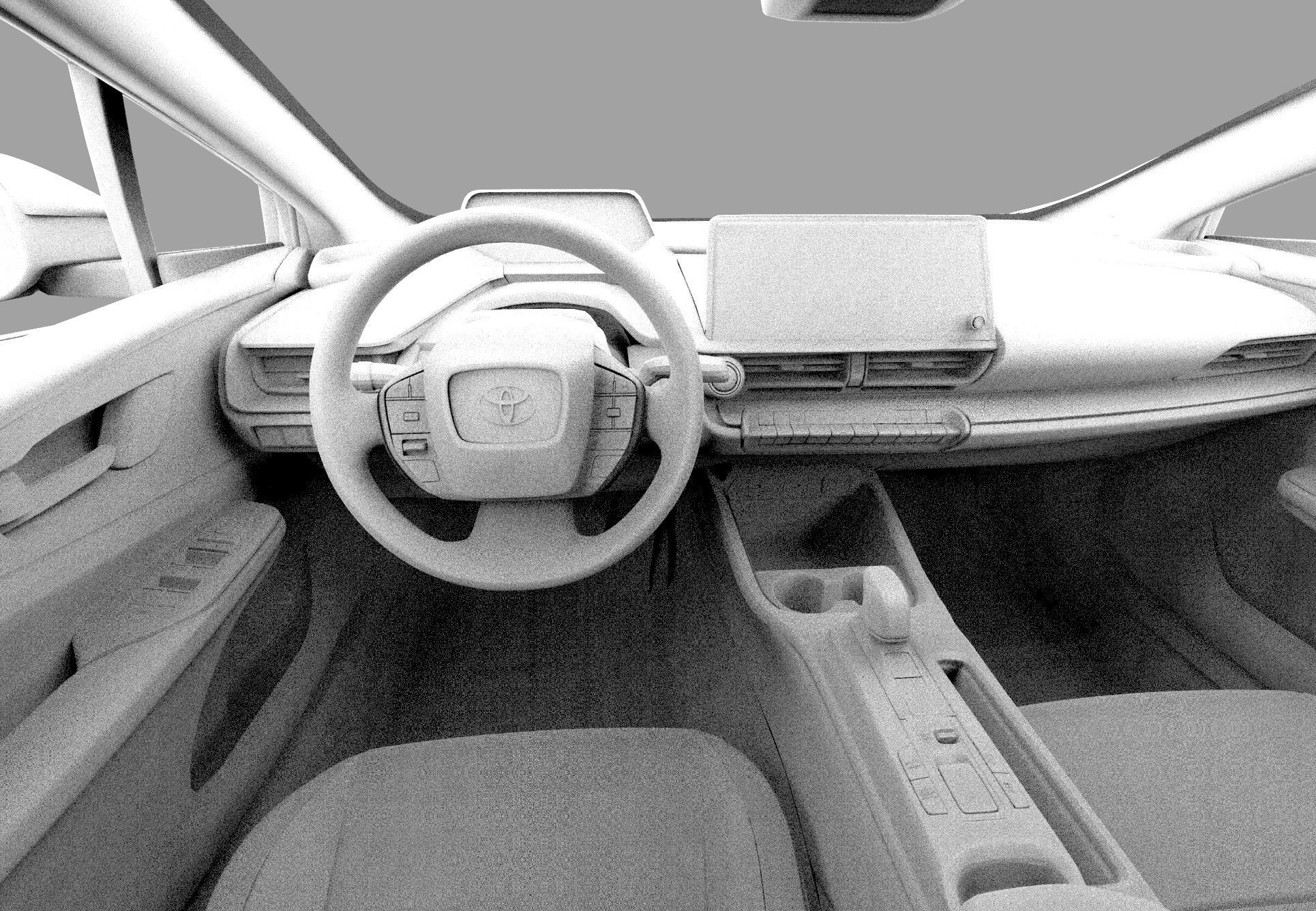 Toyota Prius 2023 HQ interior 3D model_51