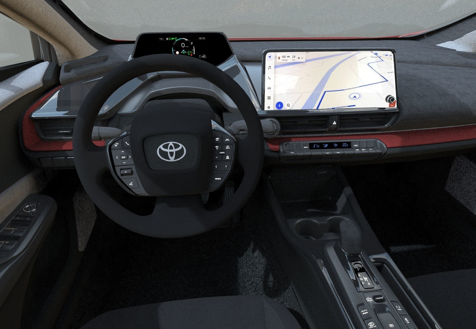 Toyota Prius 2023 HQ interior 3D model_36