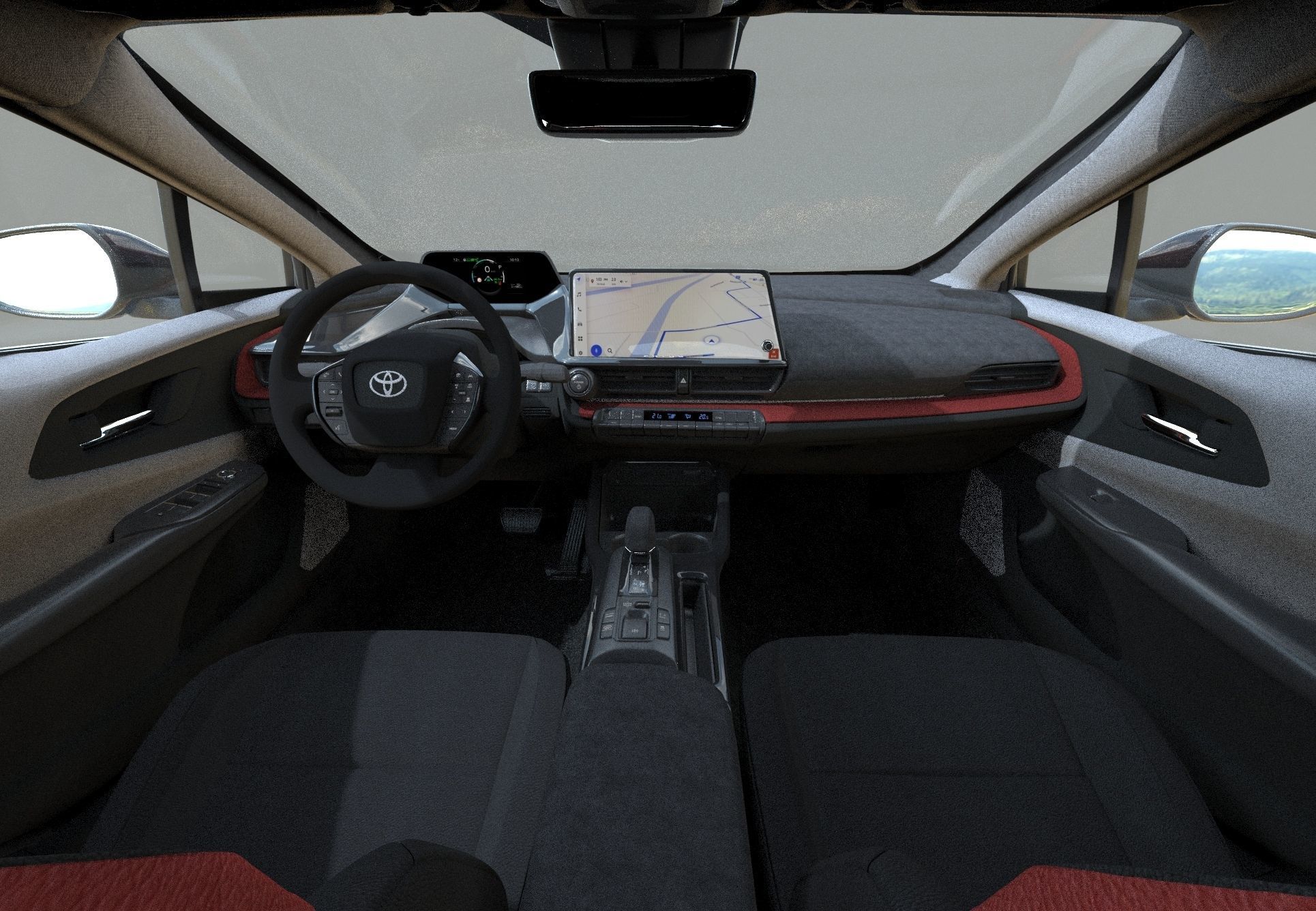 Toyota Prius 2023 HQ interior 3D model_35