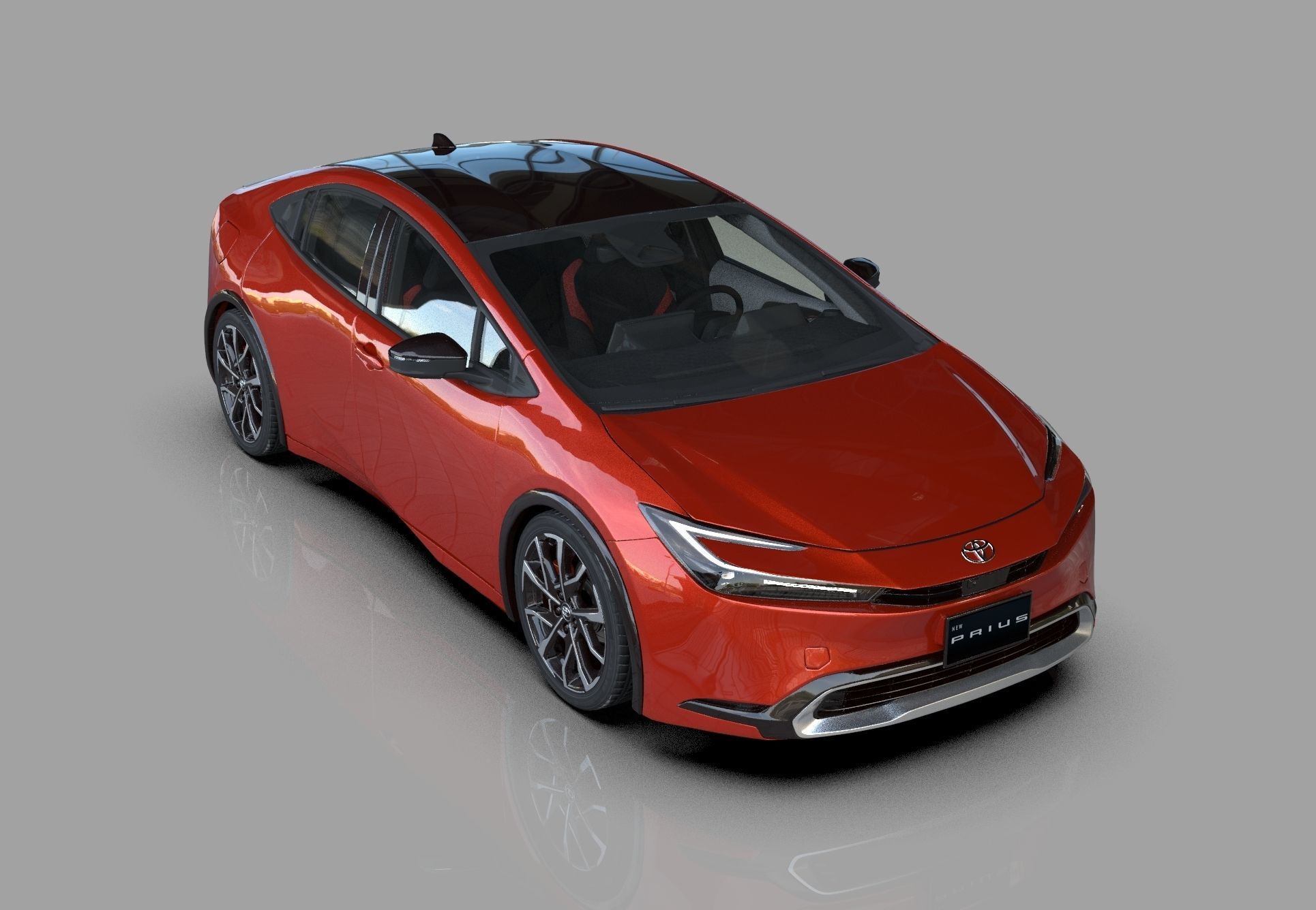 Toyota Prius 2023 HQ interior 3D model_6