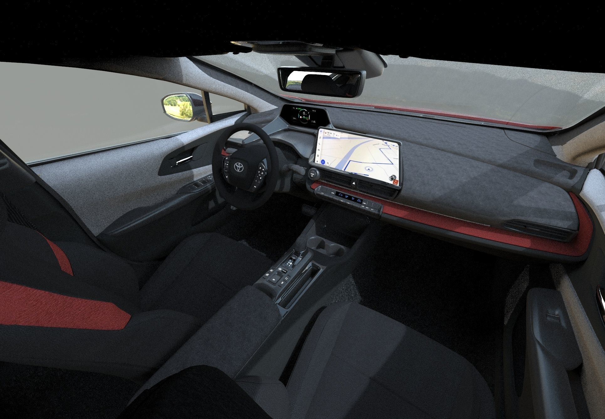 Toyota Prius 2023 HQ interior 3D model_39