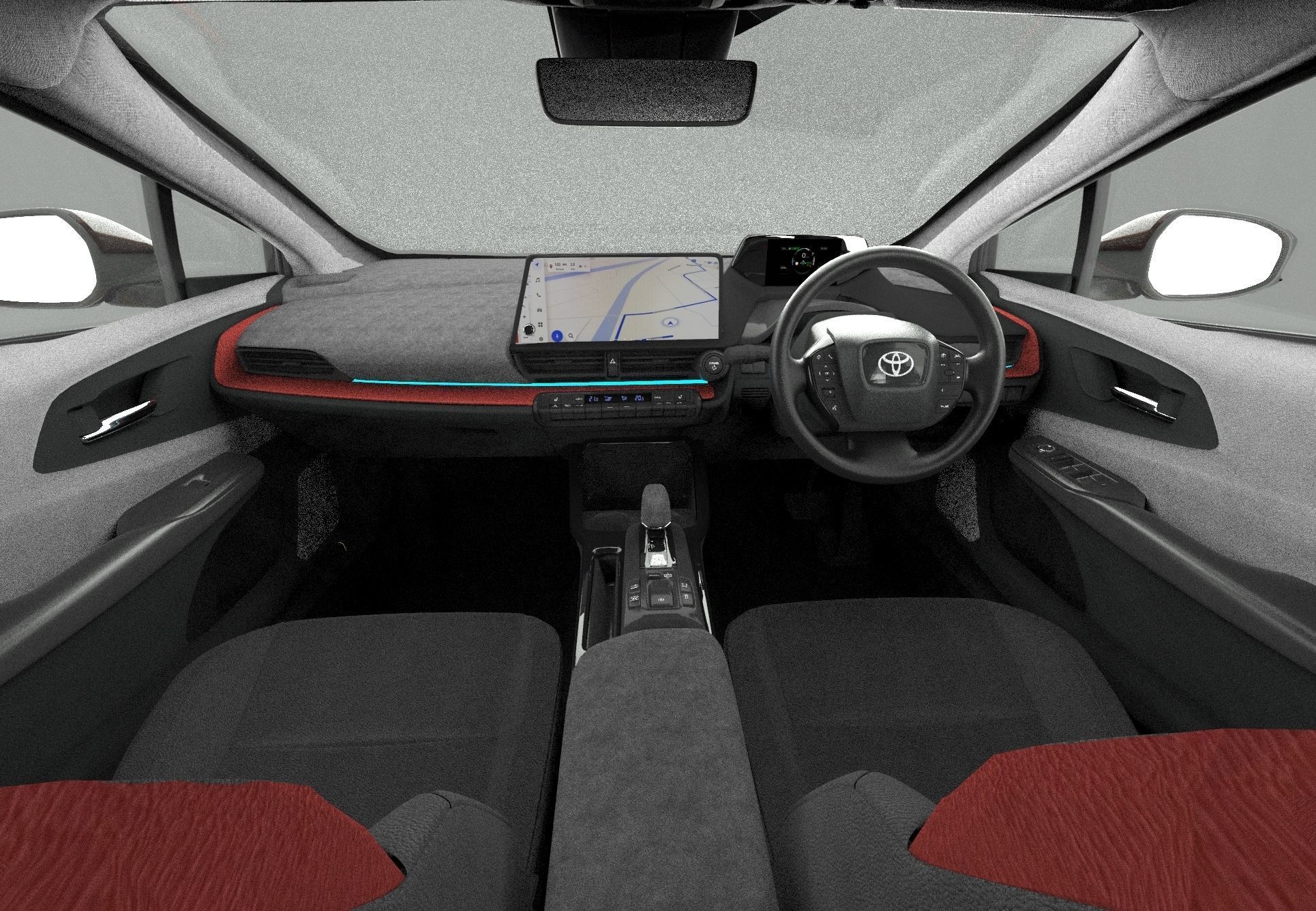 Toyota Prius 2023 HQ interior 3D model_31