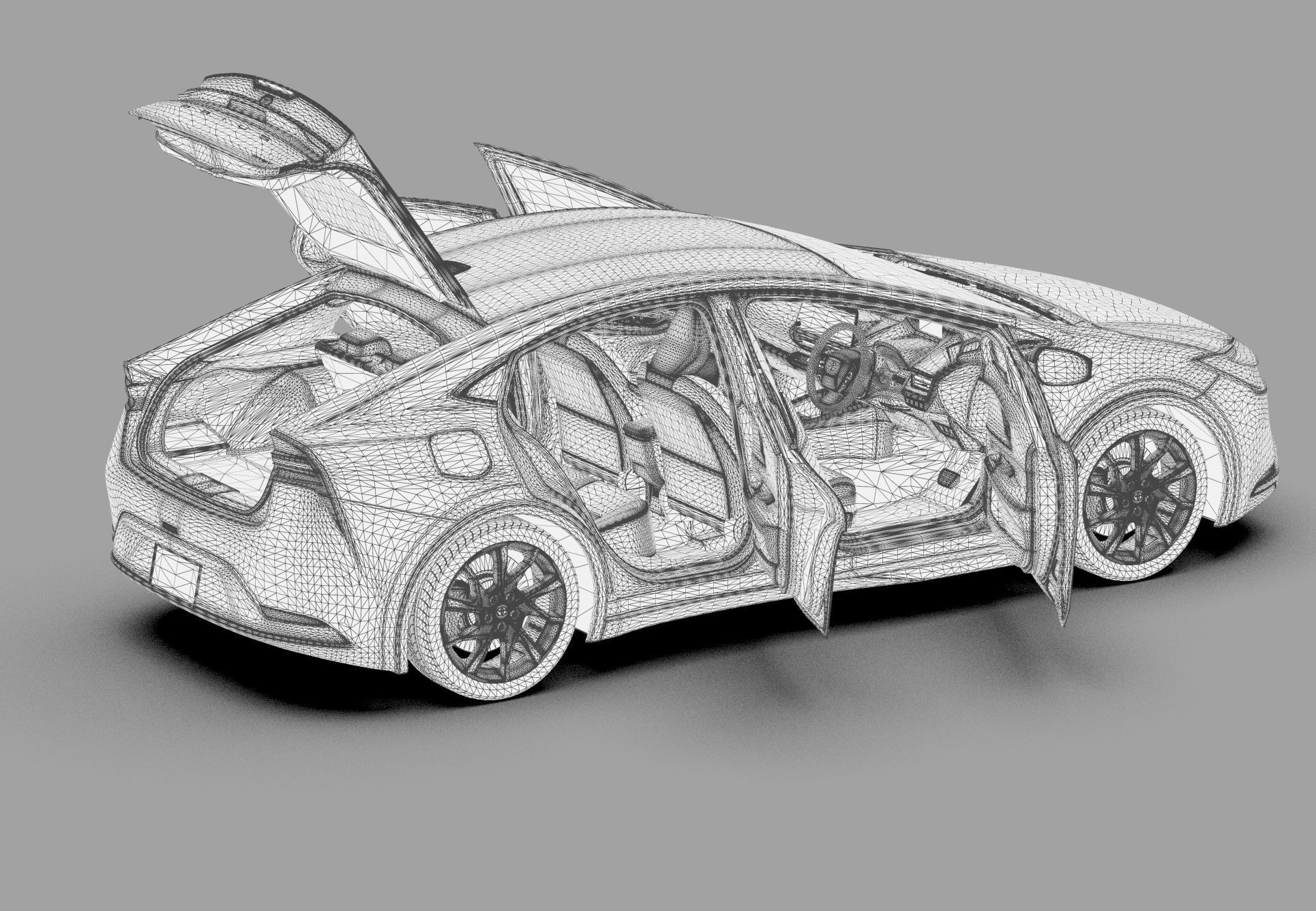 Toyota Prius 2023 HQ interior 3D model_62